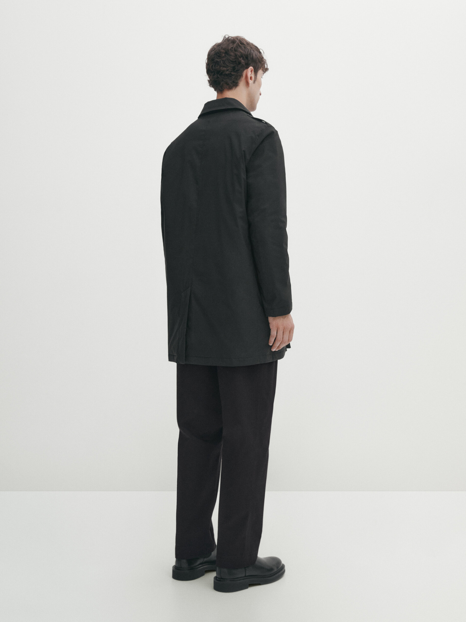 Massimo dutti black coat sale