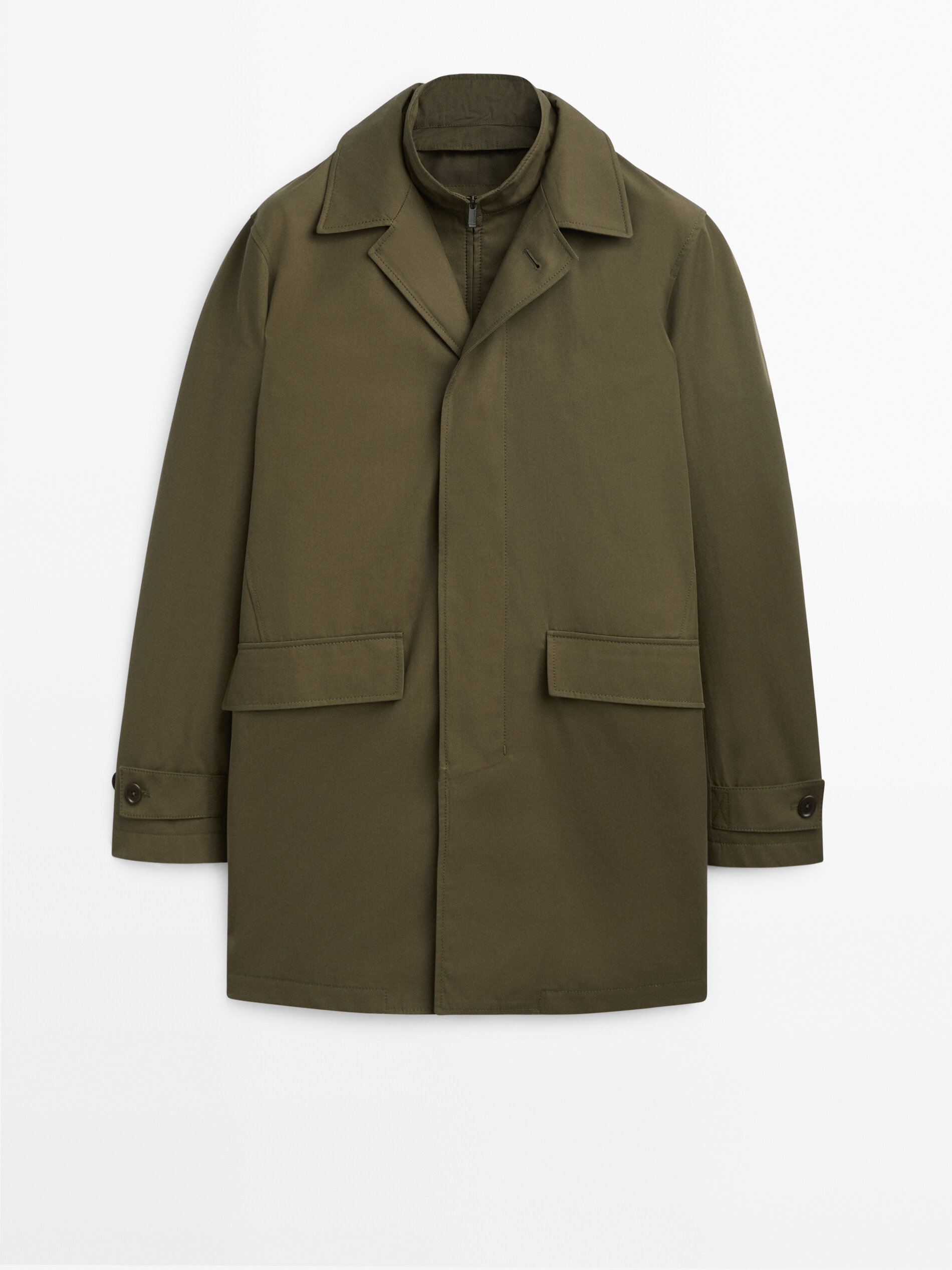 Cotton jacket with removable interior · Dark Khaki · Coats And