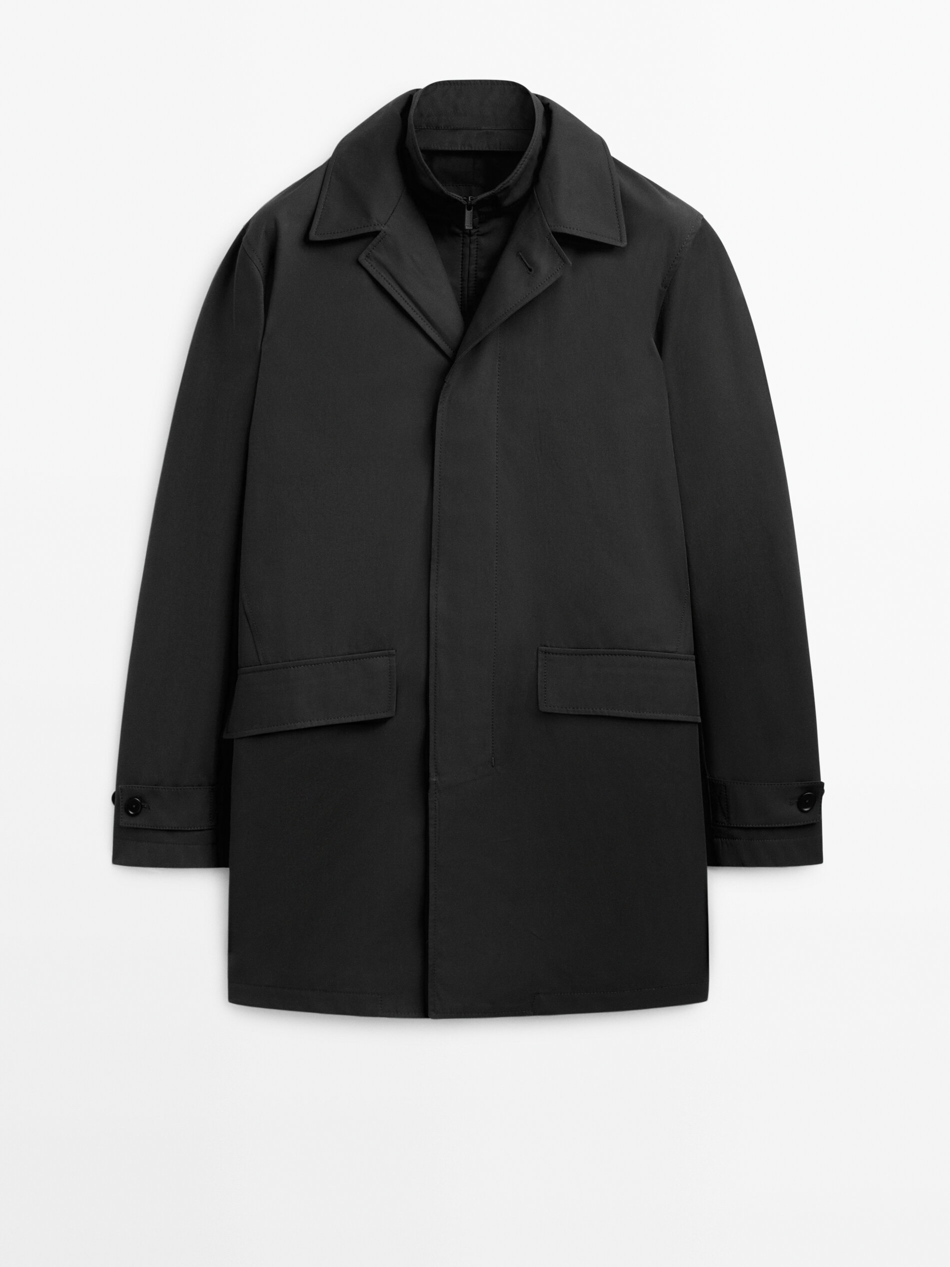 Massimo dutti black coat sale