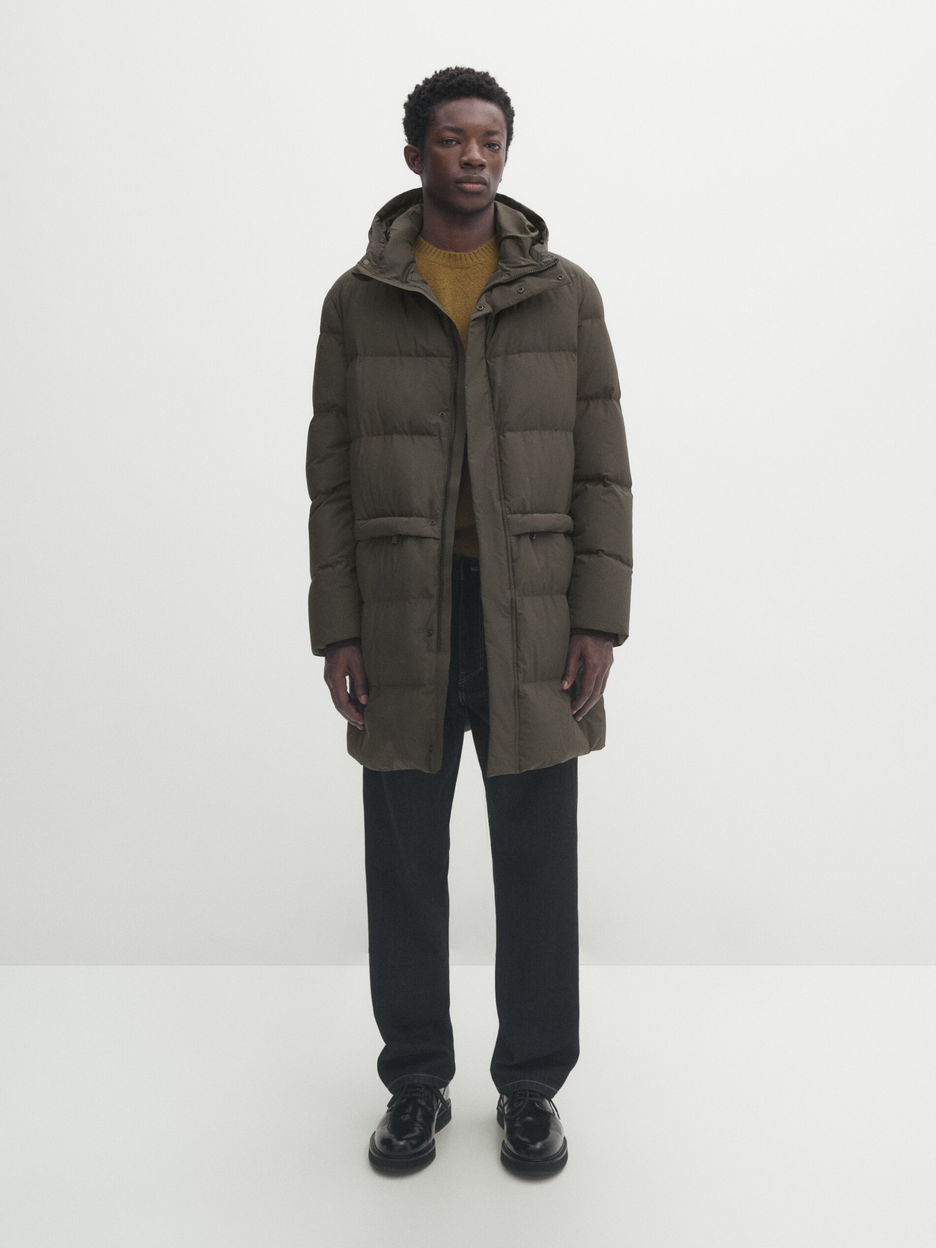Khaki lightweight on sale puffer jacket
