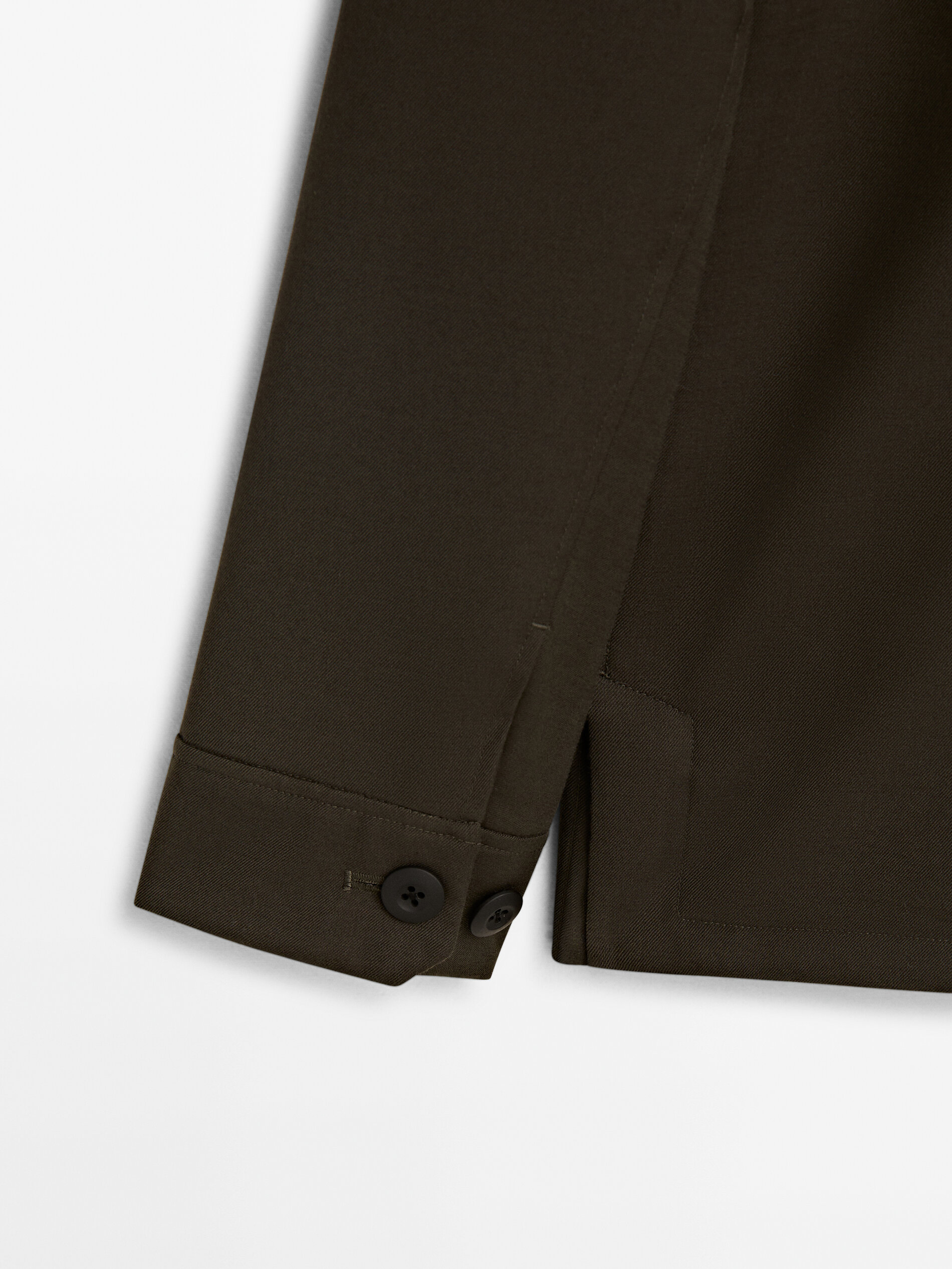 Micro twill jacket with pockets Brown Navy Blue Coats And