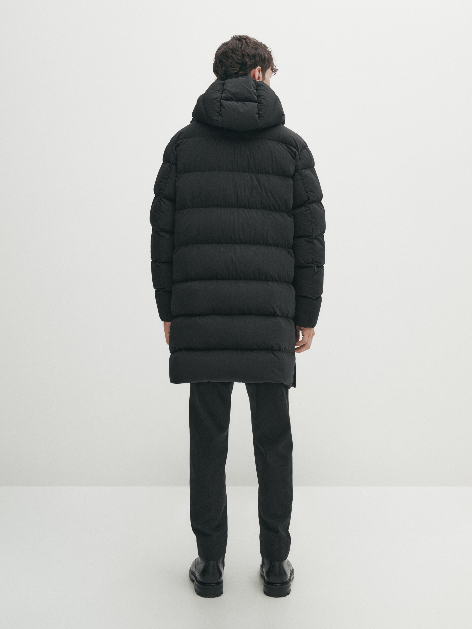 Stretch down coat sale