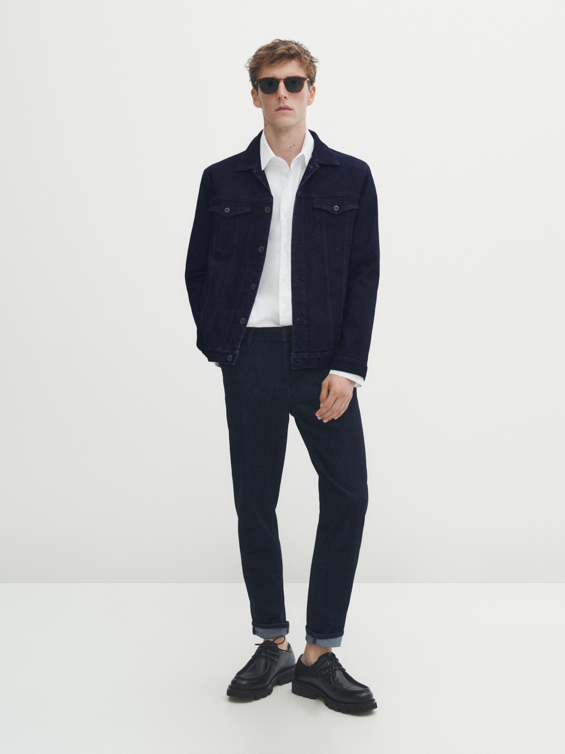 Rinse wash co-ordinated denim trucket jacket · Indigo · Dressy