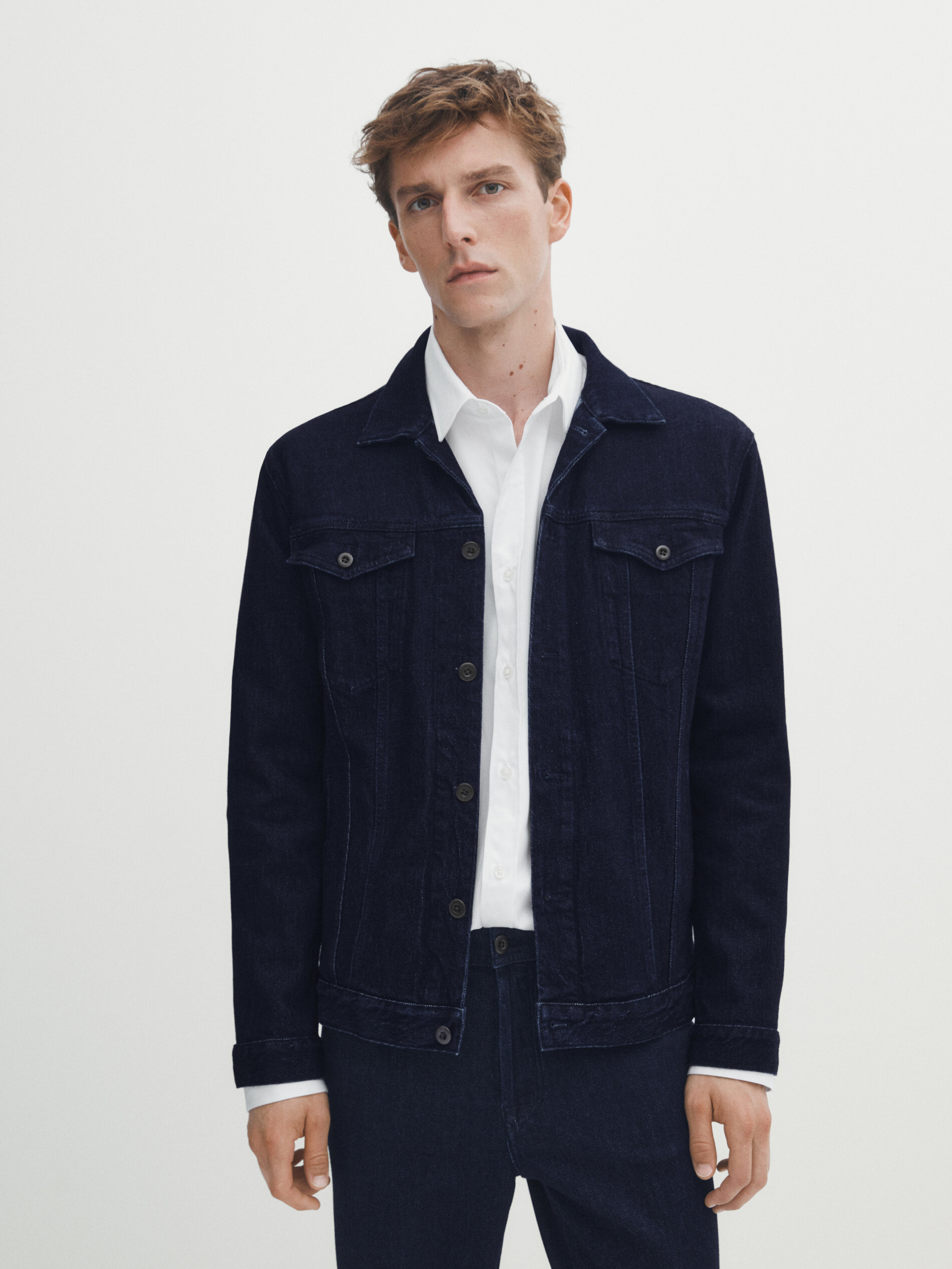 Rinse wash co-ordinated denim trucket jacket · Indigo · Dressy