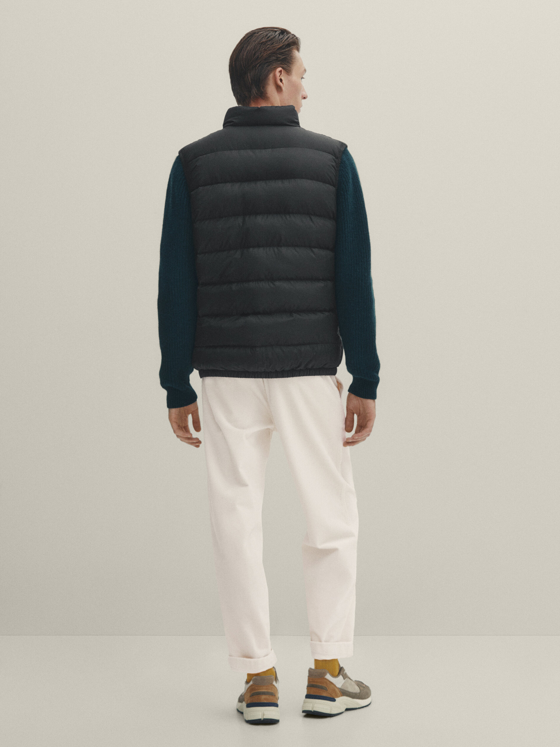 Extra lightweight ripstop gilet with down and feathers padding