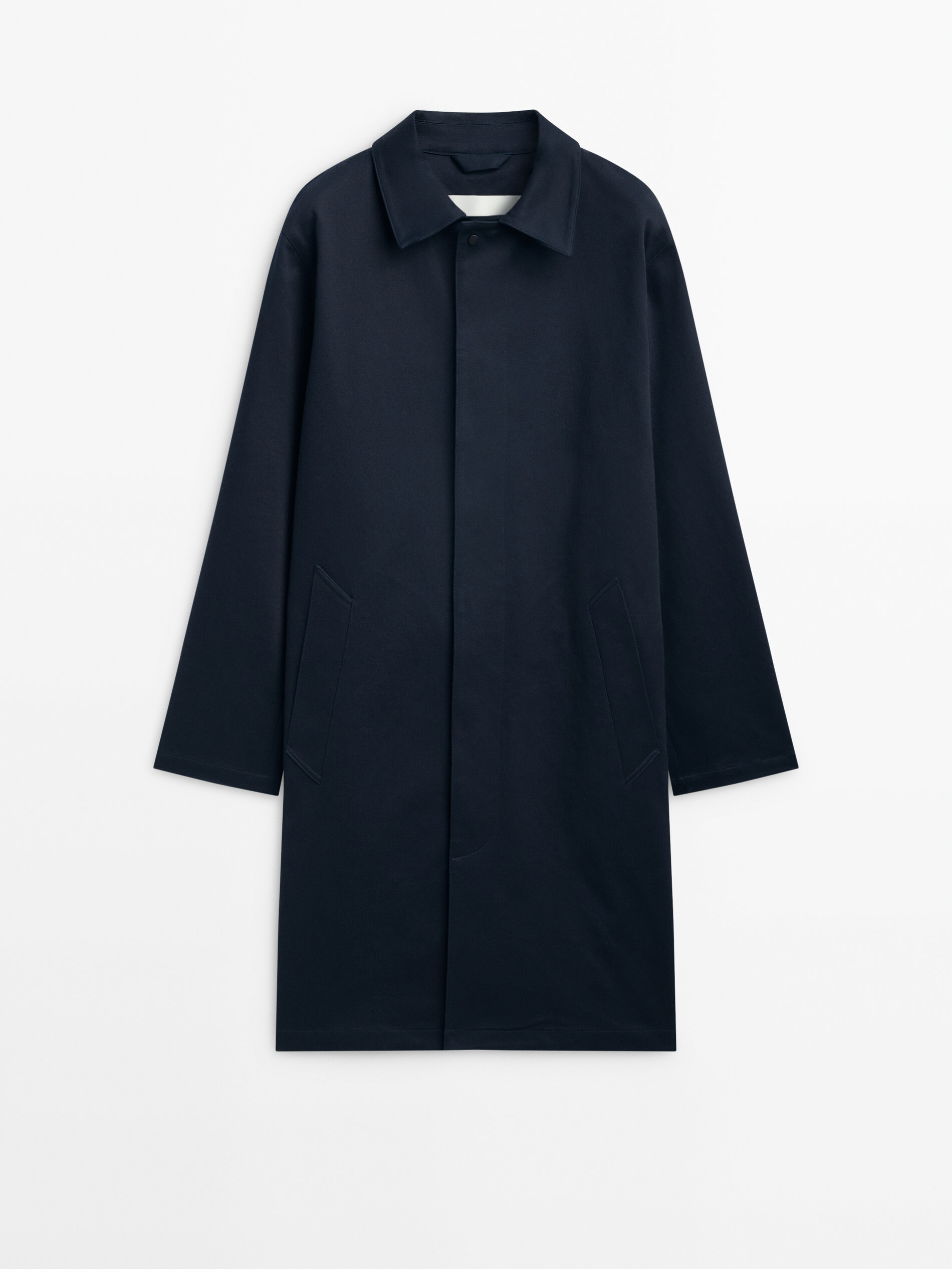 Technical trench coat Navy Blue Coats And Jackets Massimo Dutti