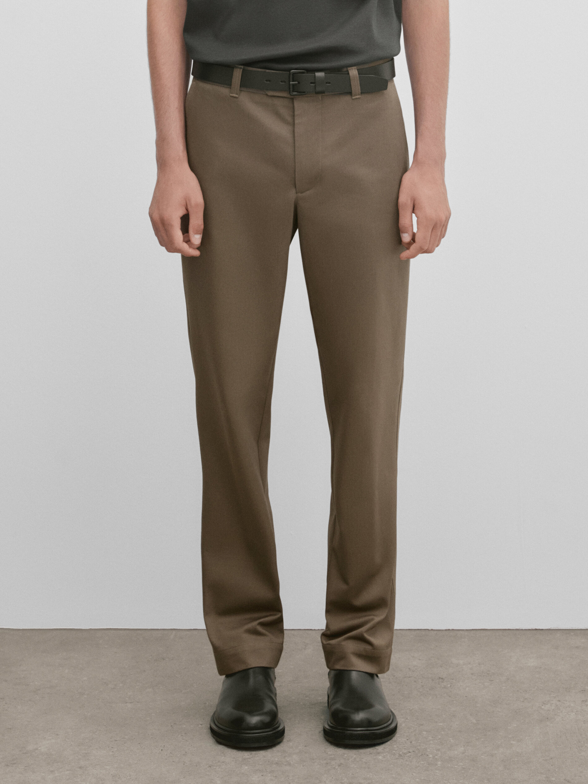 Extra cotton wide leg trousers Studio Caramel Navy Blue 0