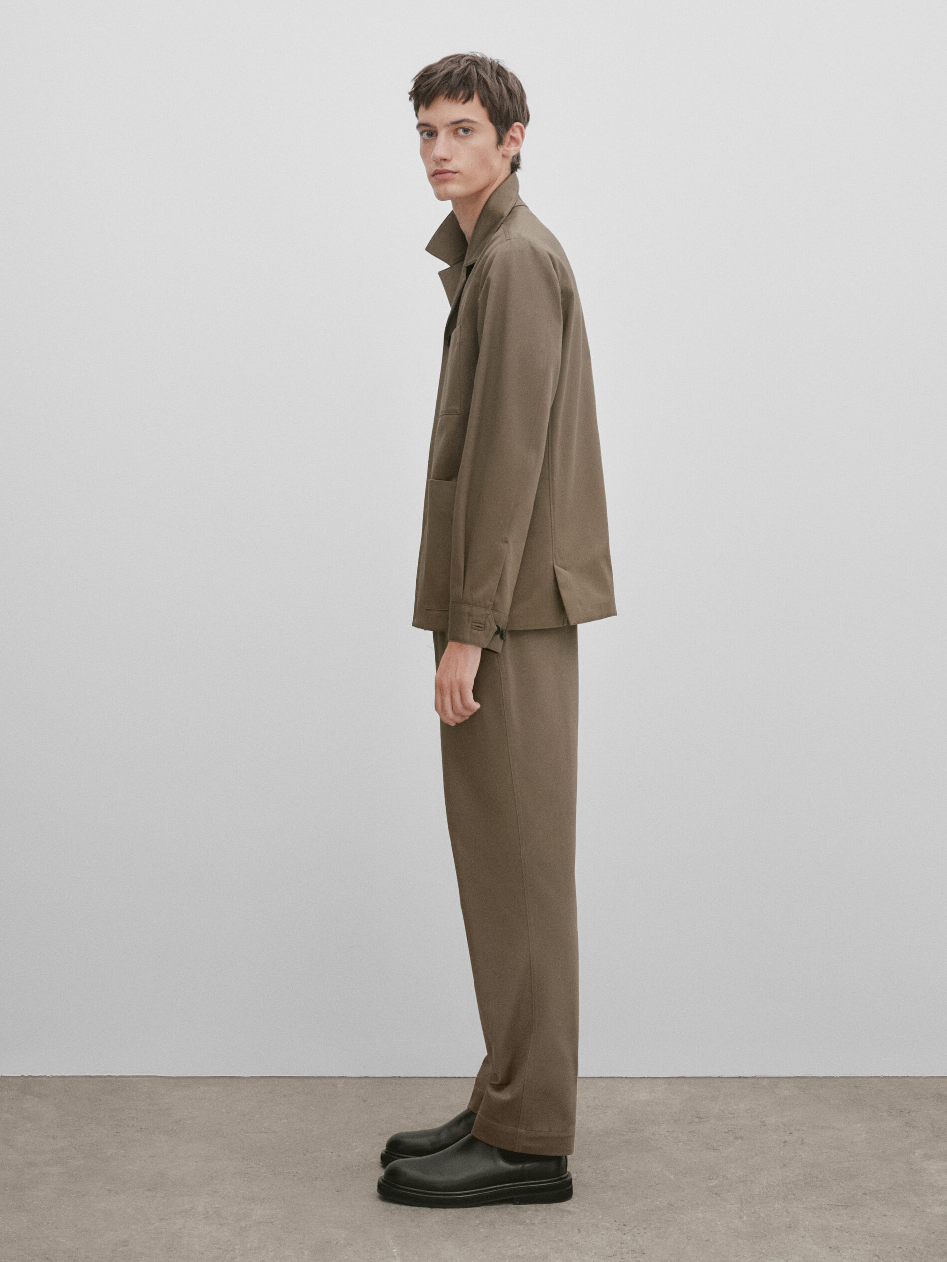 Extra cotton wide leg trousers Studio Caramel Navy Blue 0
