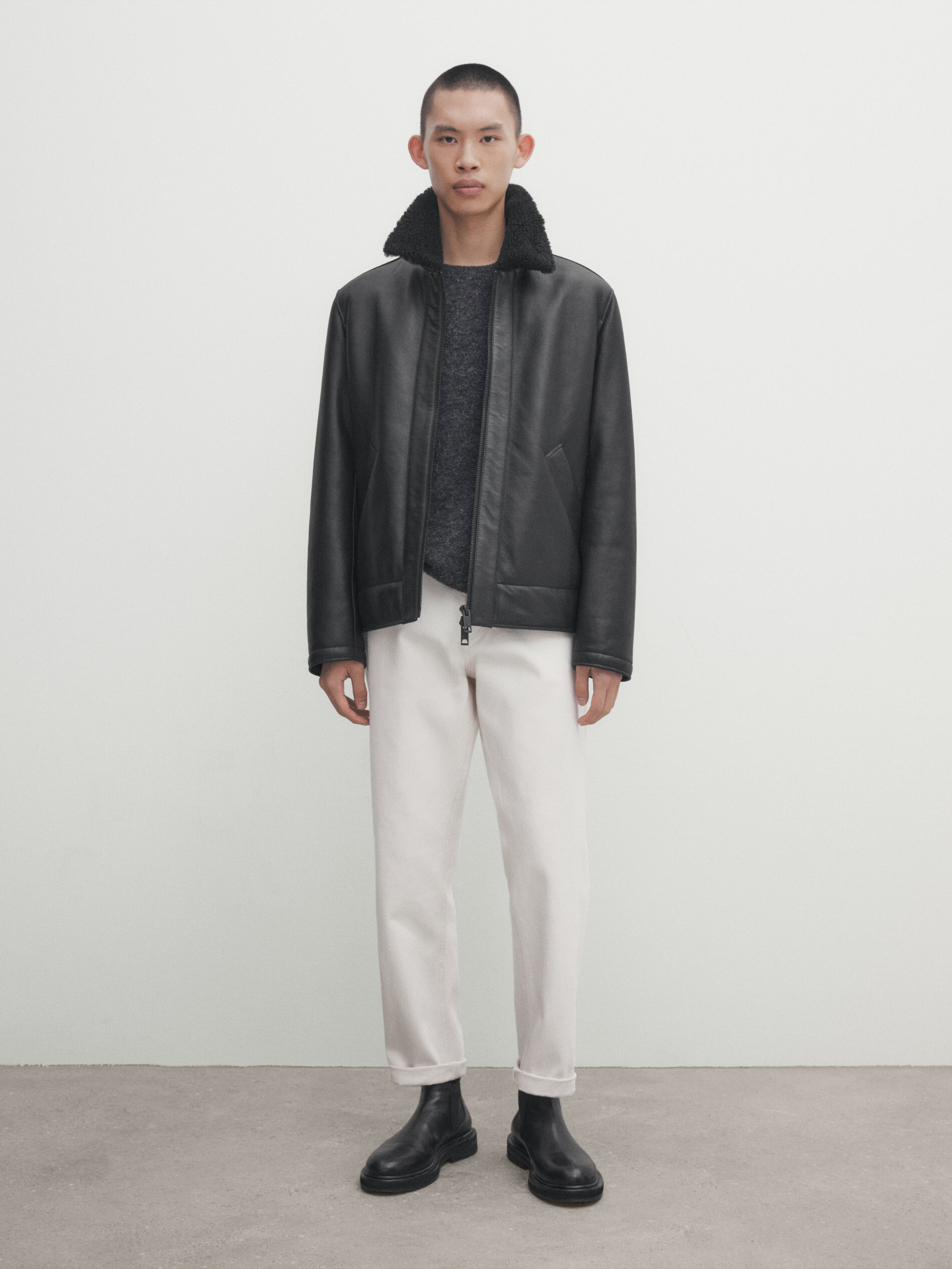 Massimo dutti on sale shearling jacket