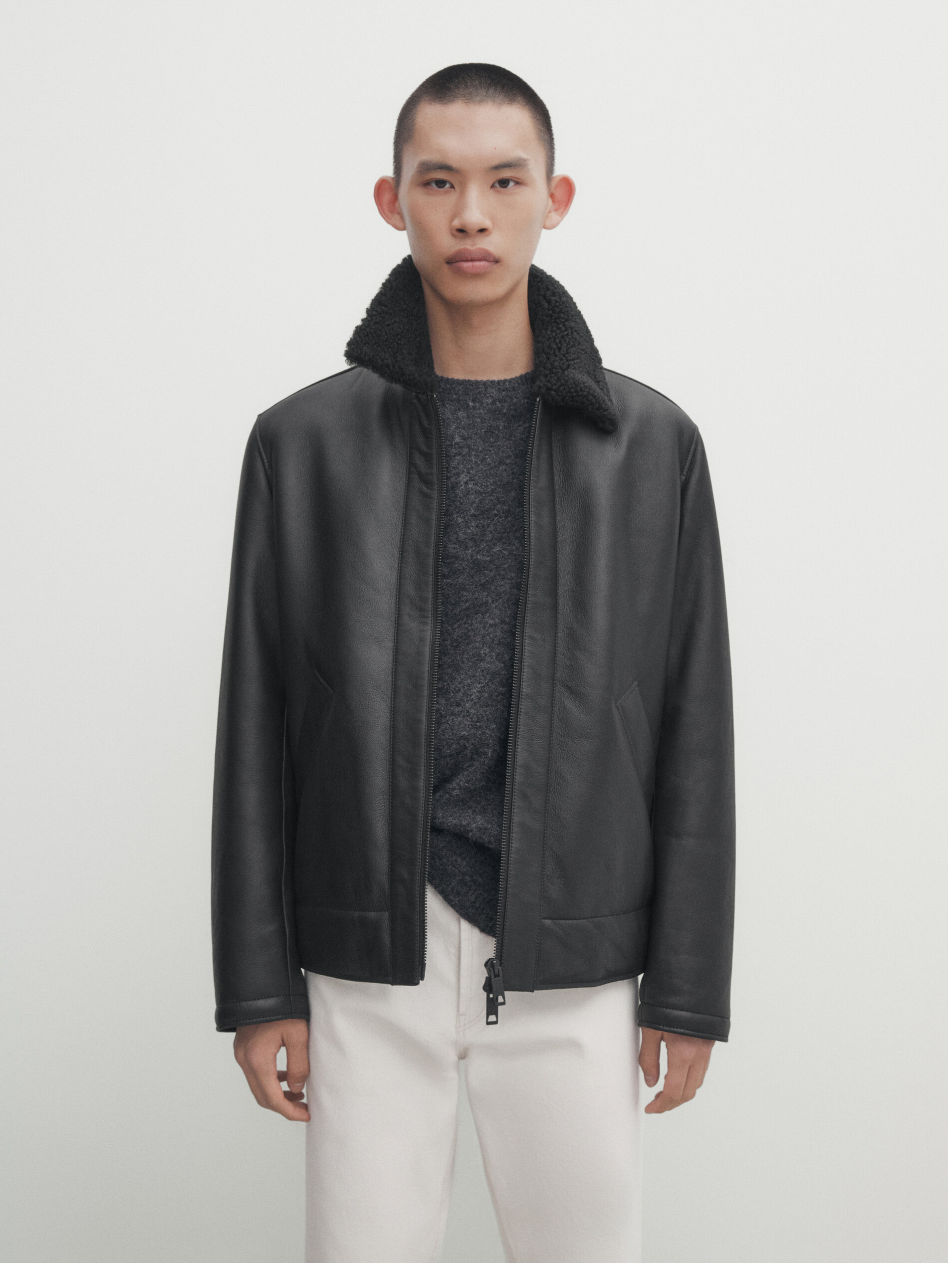 moussy F／MOUTON AVIATOR JACKET-