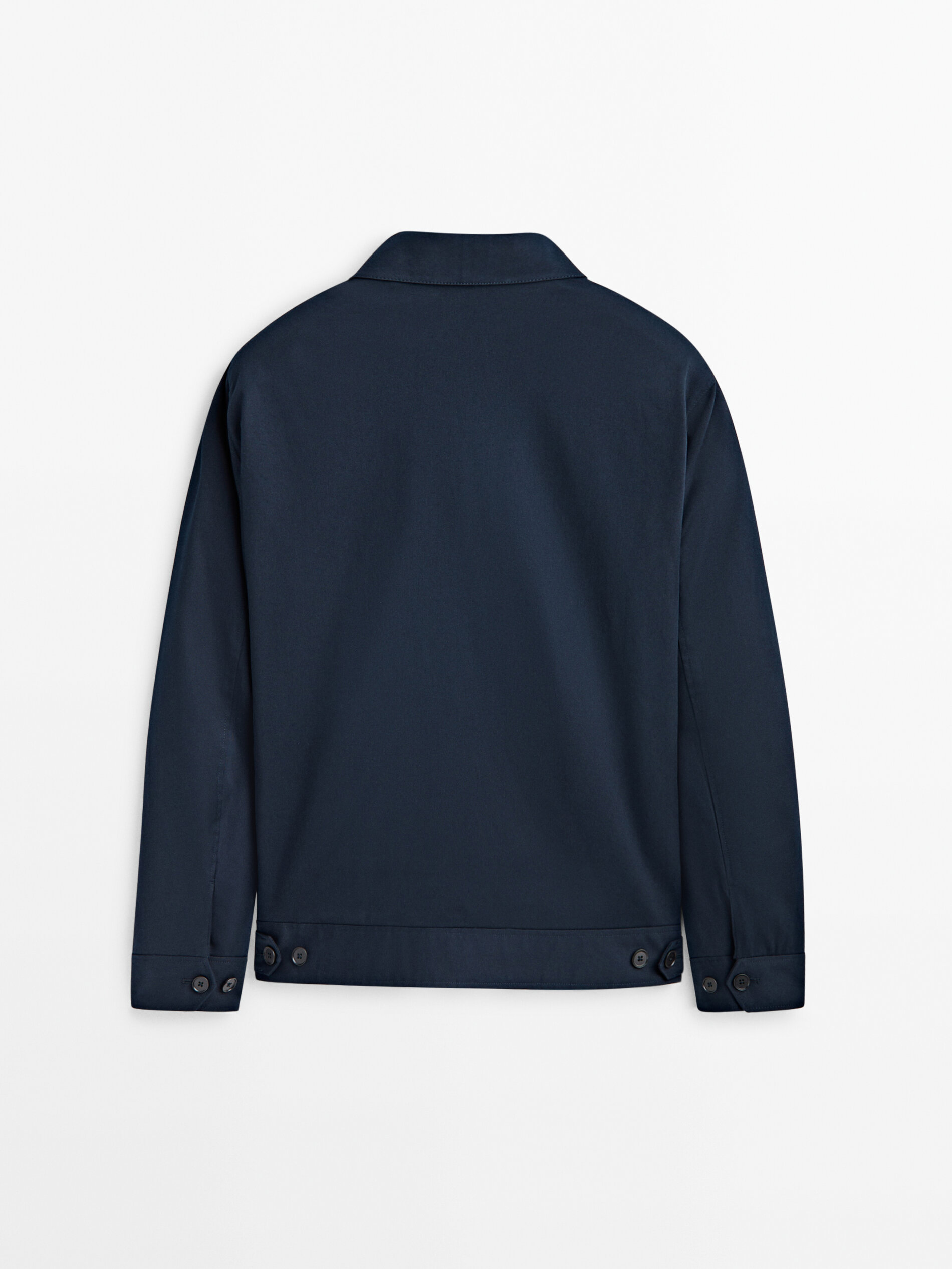 Cotton blend zip-up jacket - Studio - Massimo Dutti