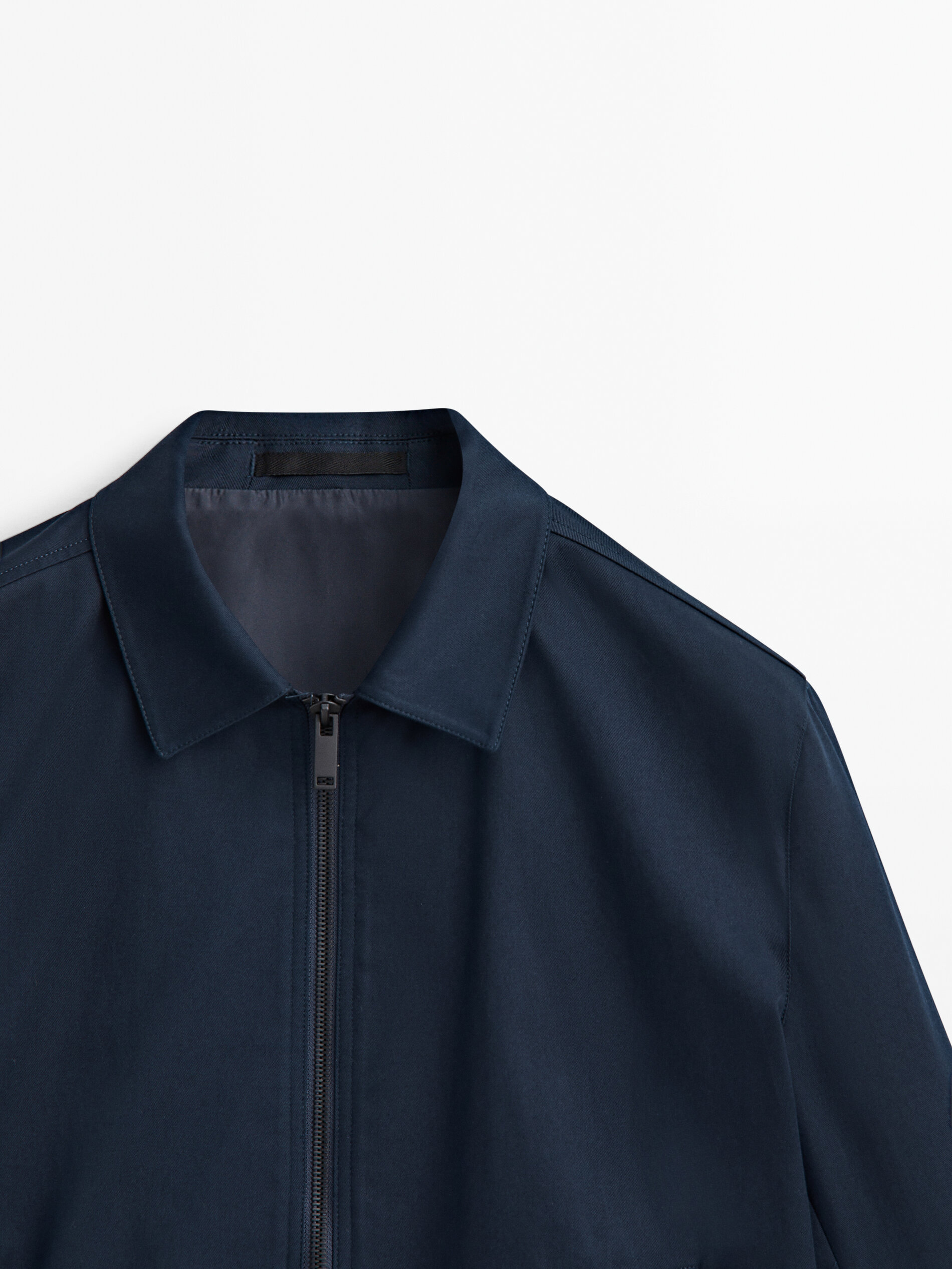 Cotton blend zip-up jacket - Studio - Massimo Dutti