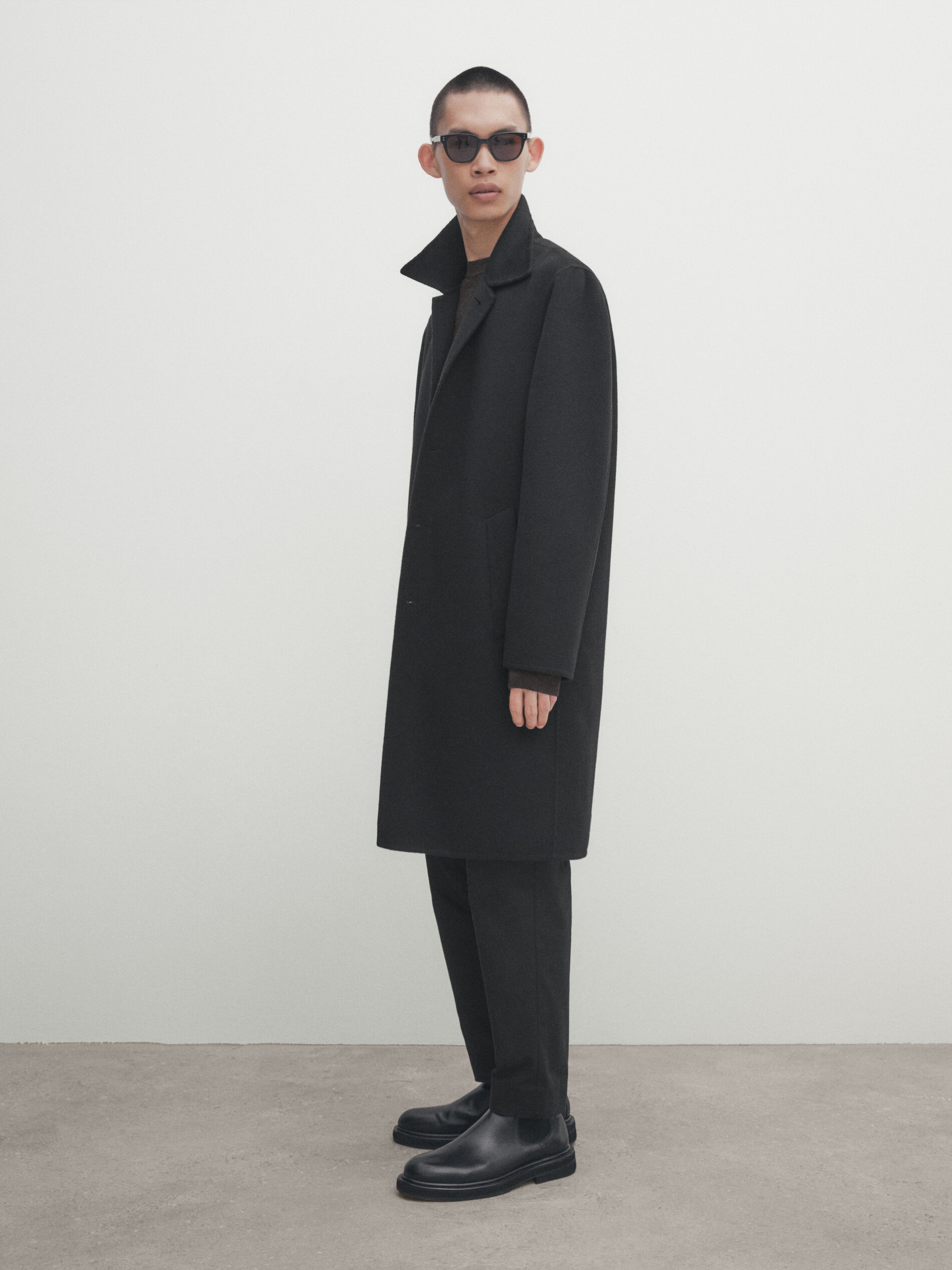 Wool blend car coat Studio Black Coats And Jackets Massimo
