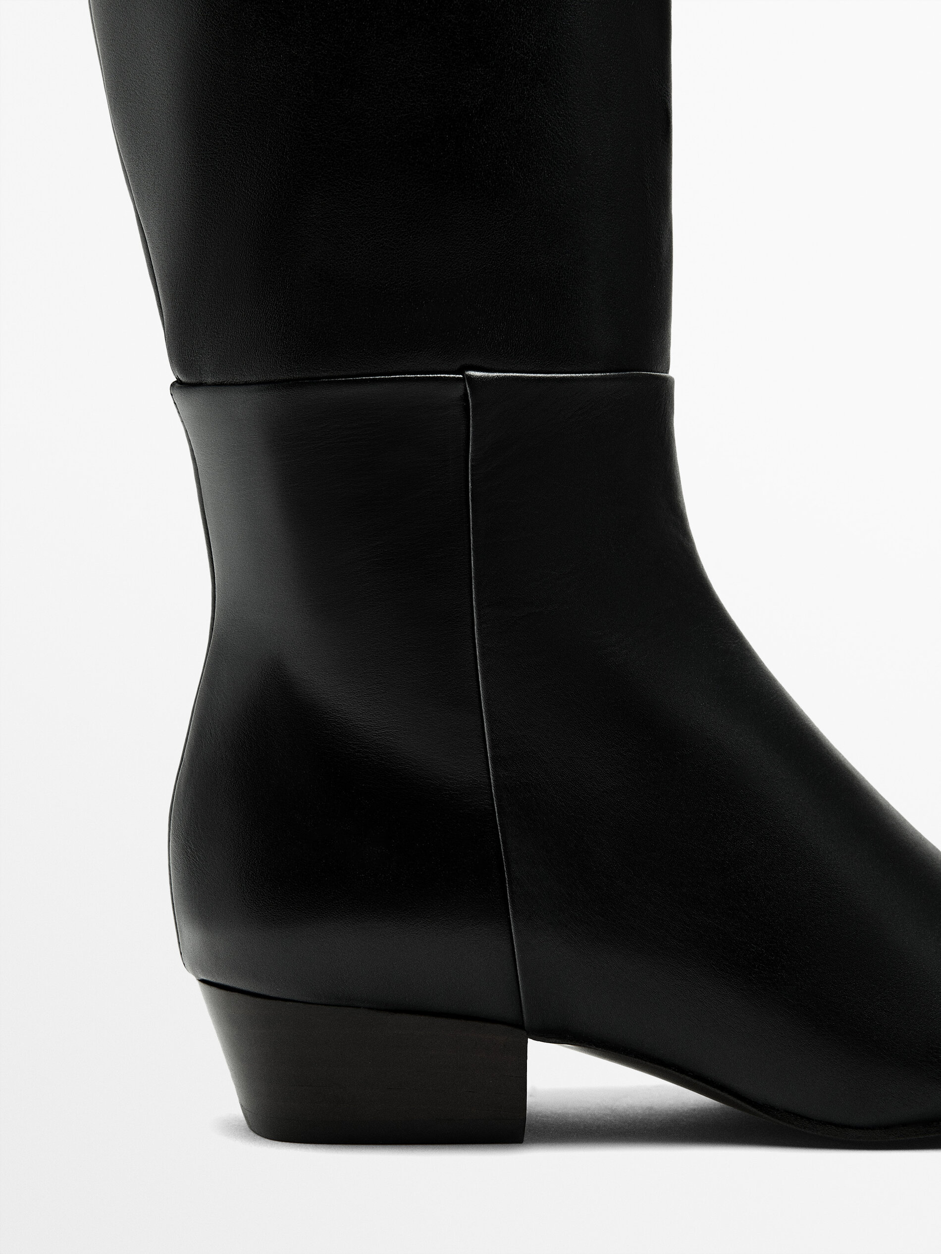 Square toe hotsell boots black