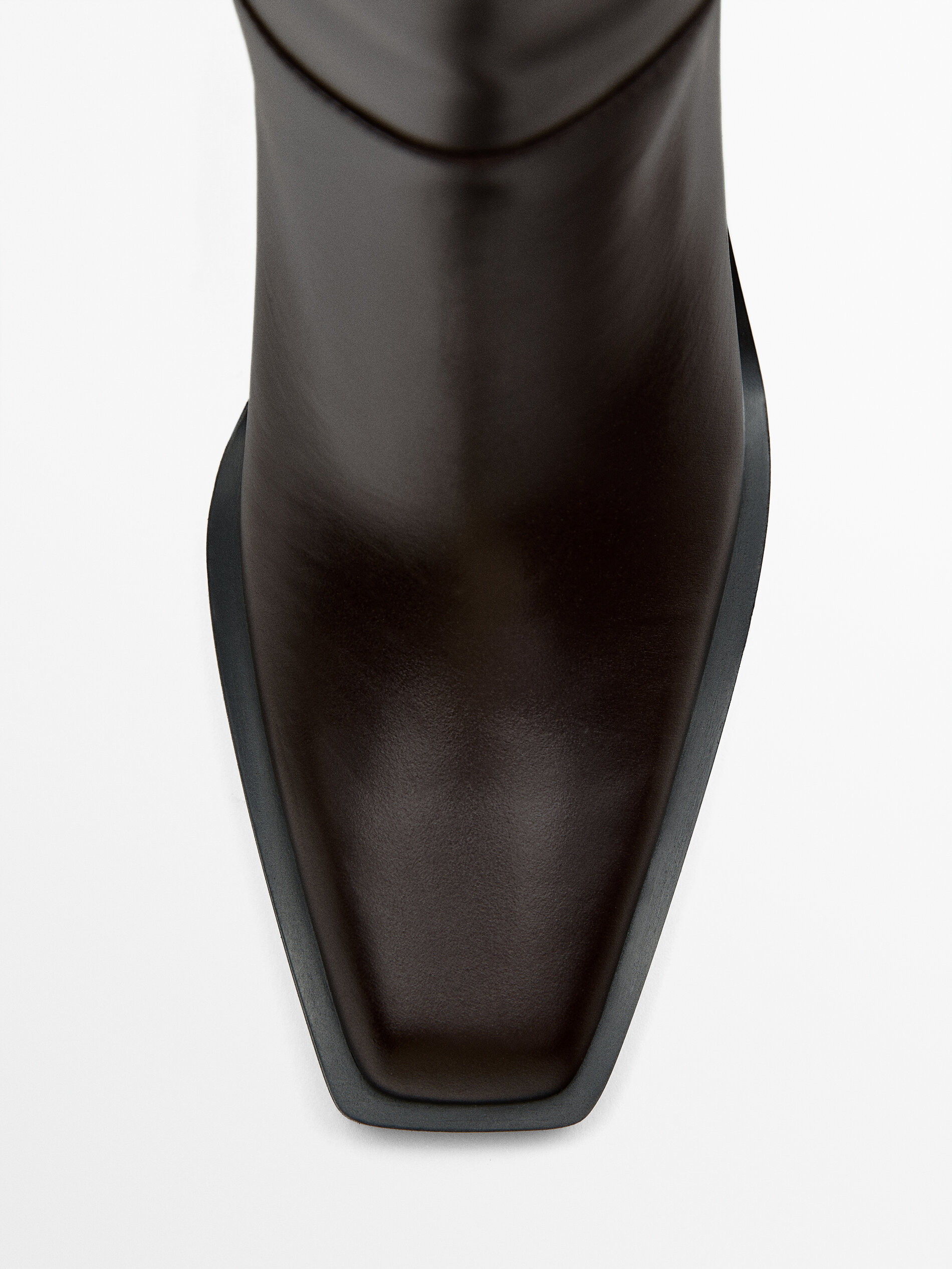 Bota piel tac n Marr n Botas Y Botines Massimo Dutti
