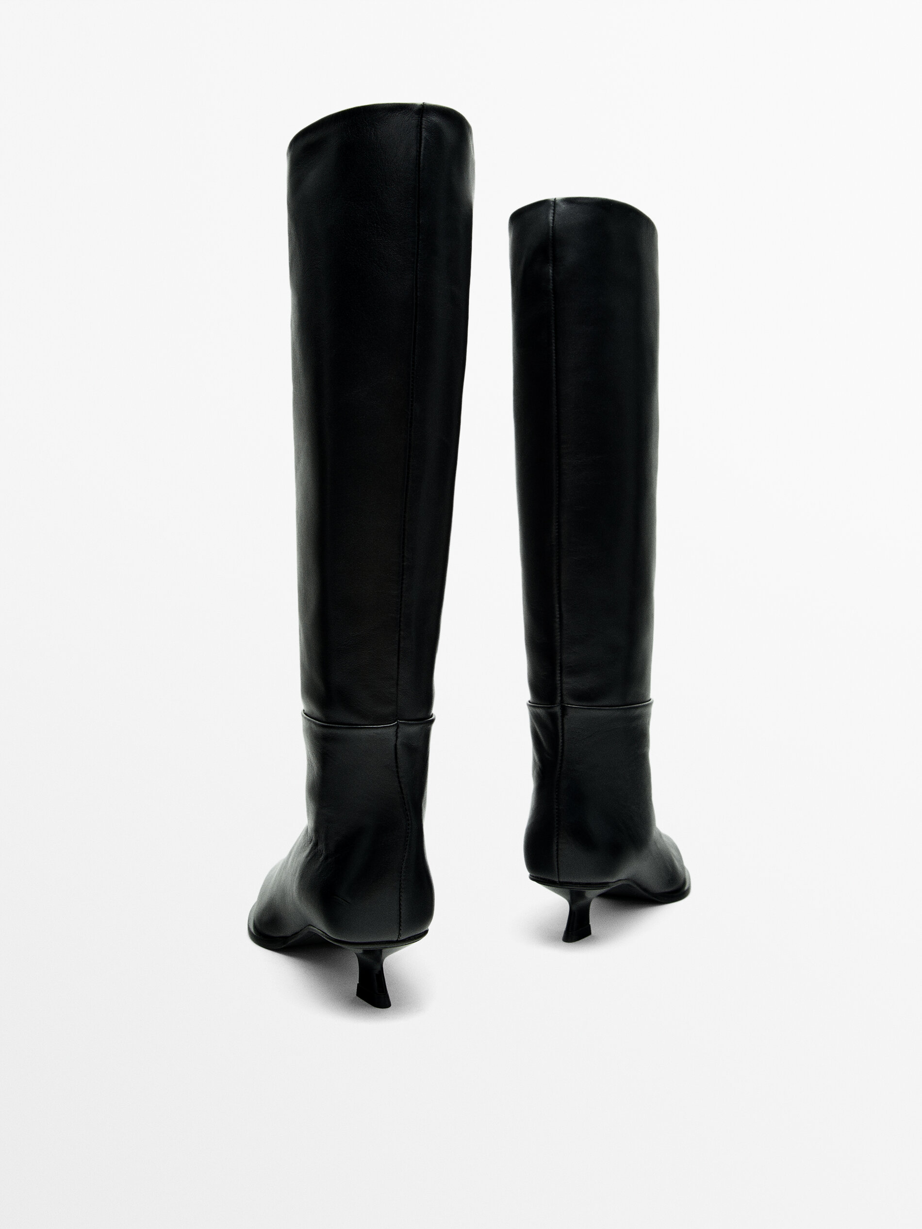 Bottes cuir noir shop talon 5 cm