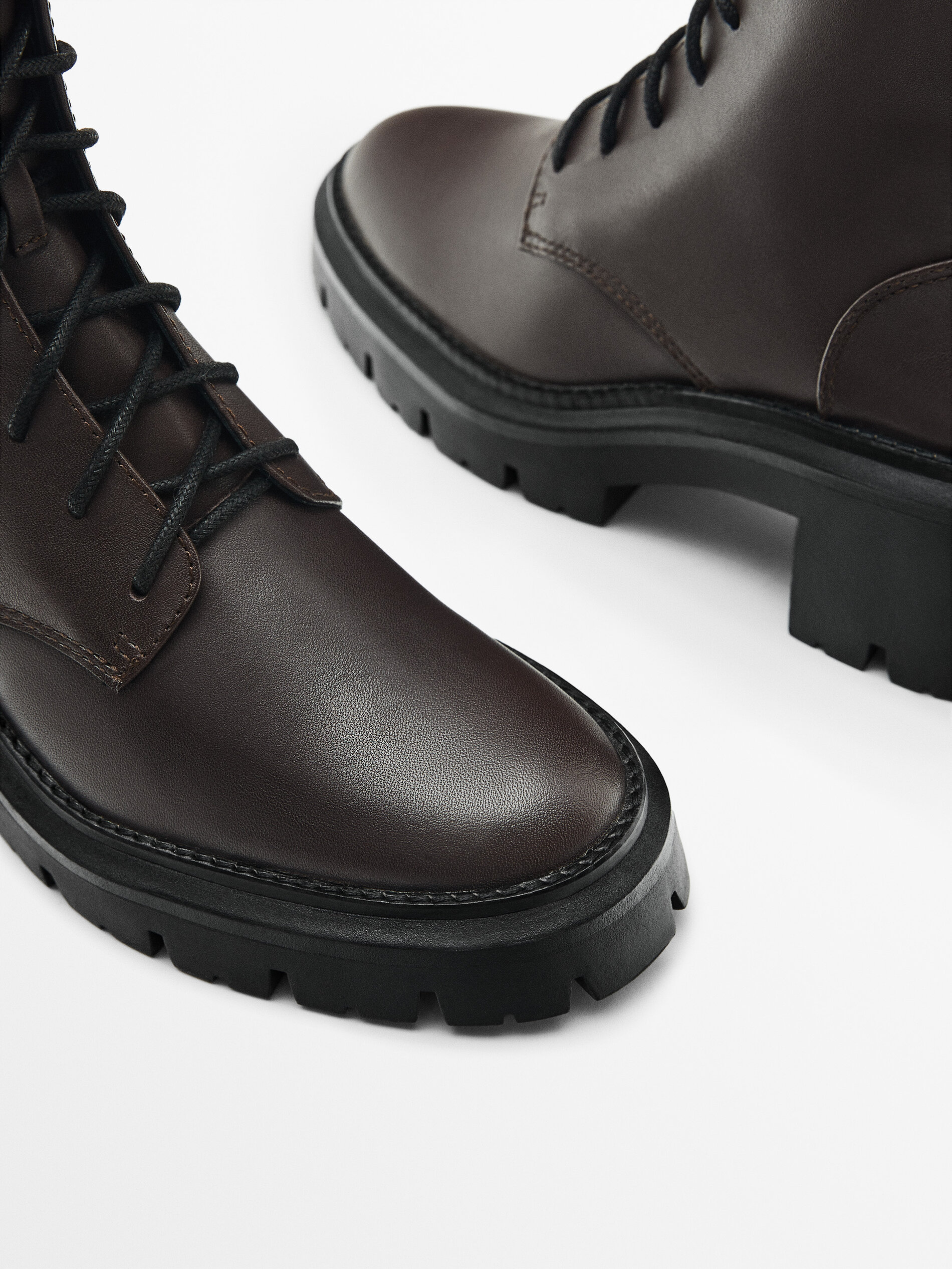 Leather track hotsell sole ankle boots