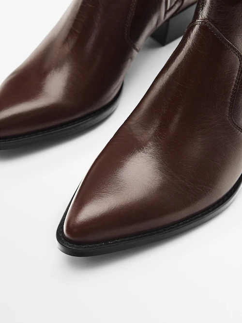 Glorious konstruktion Faktisk Chealsea-støvler i skind i cowboy-stil - Massimo Dutti Denmark