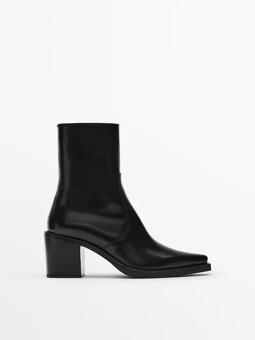 Leather square heel ankle boots - Massimo