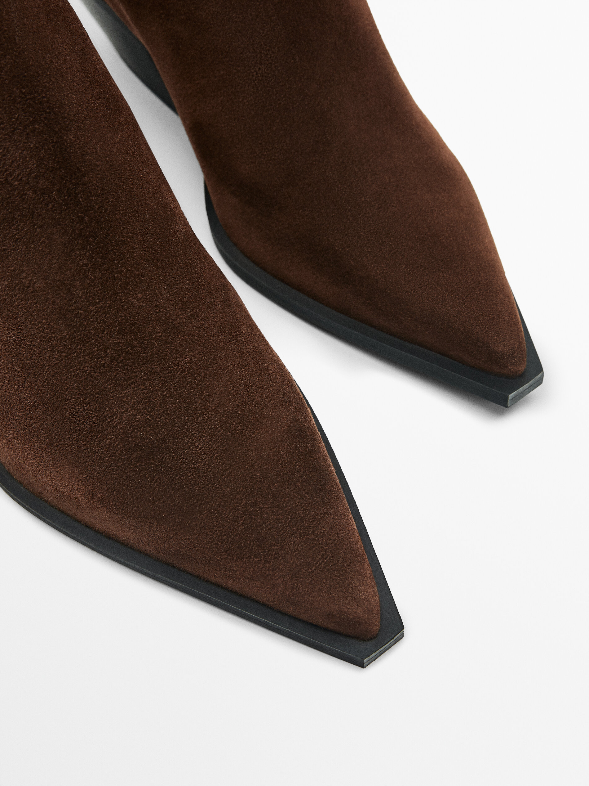 Bot n cowboy serraje Marr n Botas Y Botines Massimo Dutti
