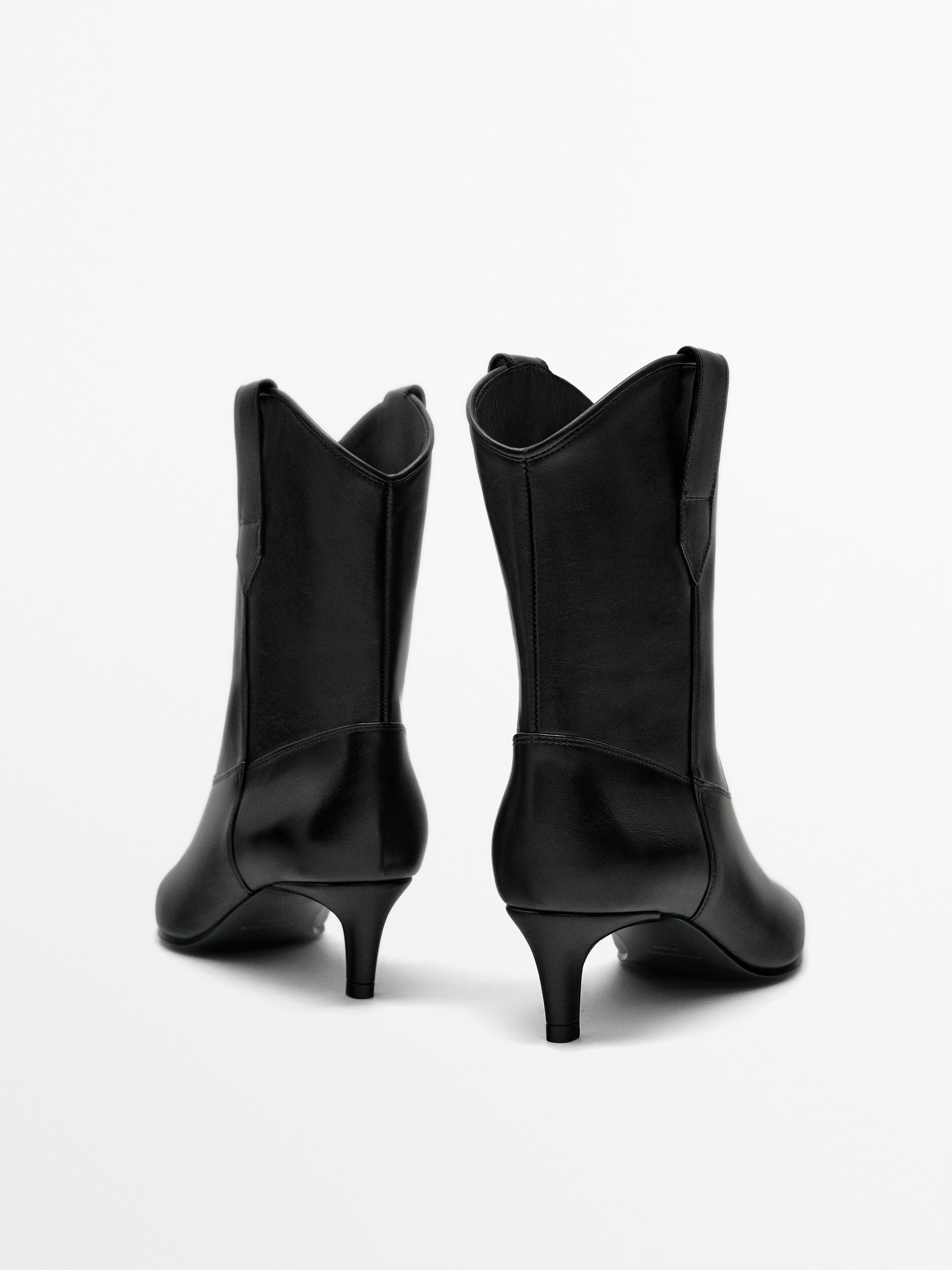 FABRIC HIGH-HEEL ANKLE BOOTS - Black | ZARA India