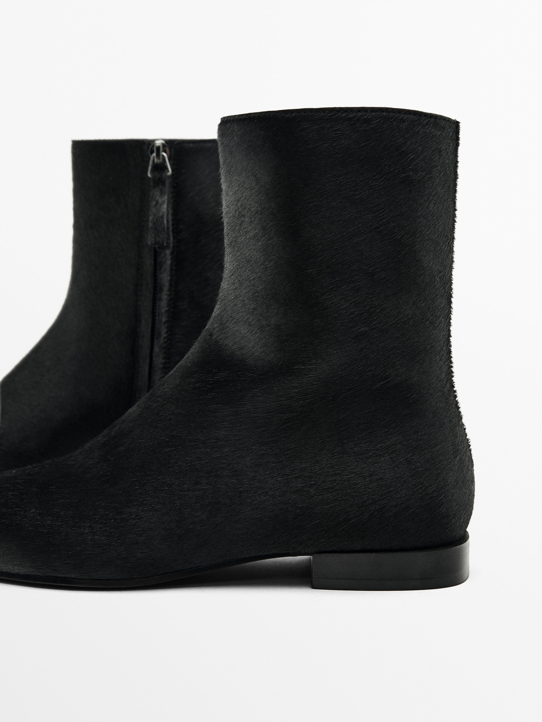 Flat black ankle boots top