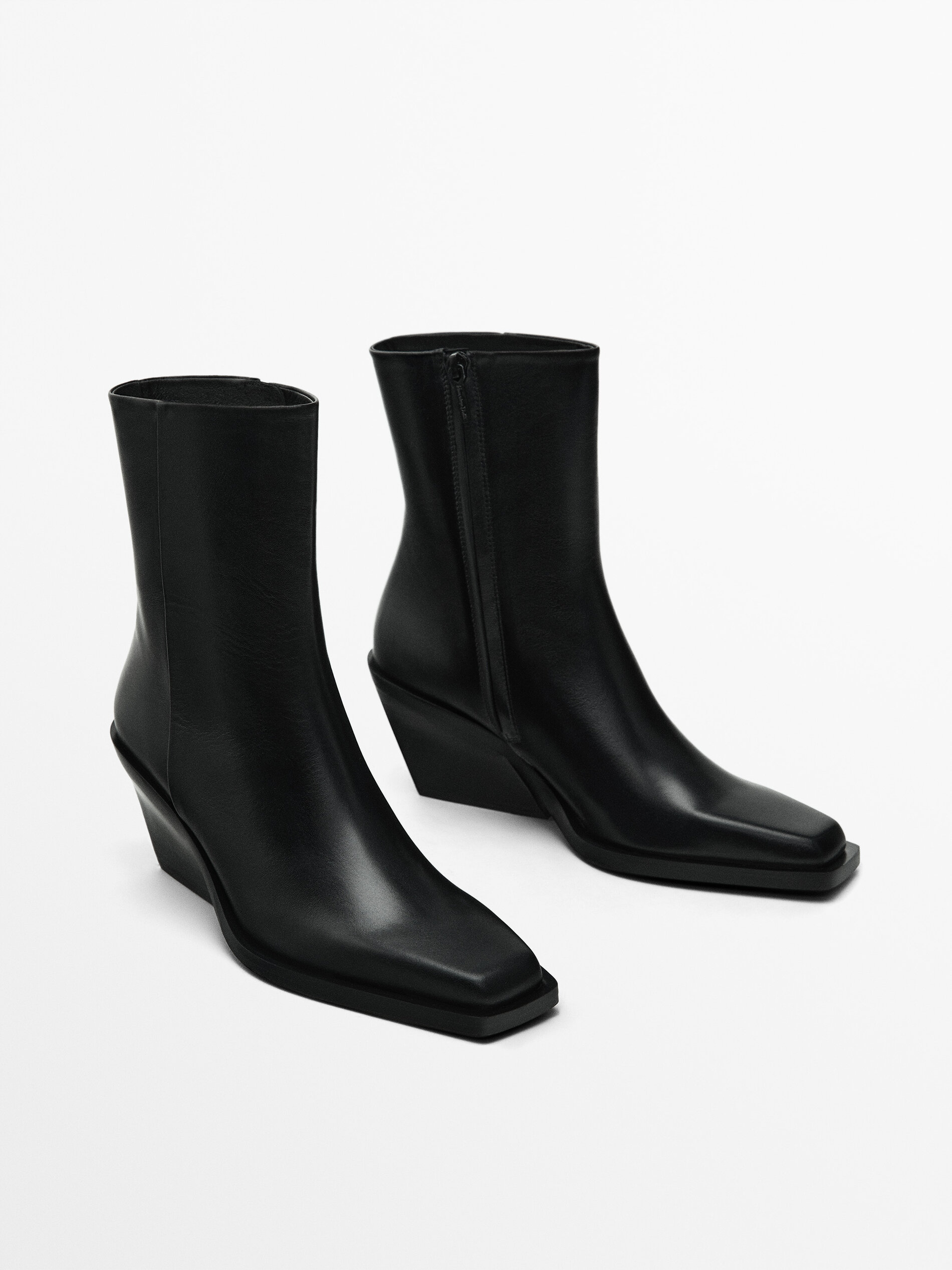 Massimo dutti leather boots online