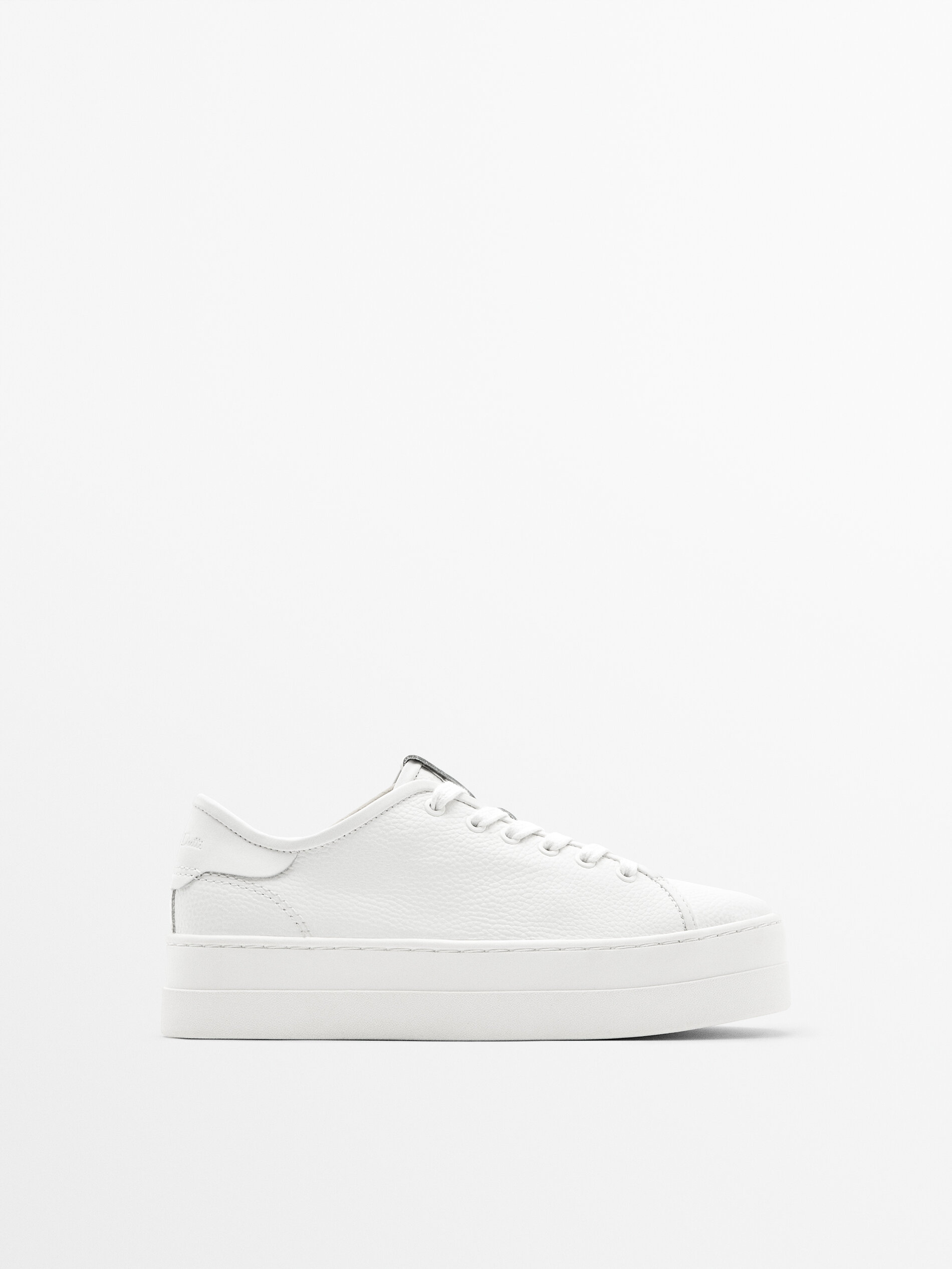 Leather top platform trainers