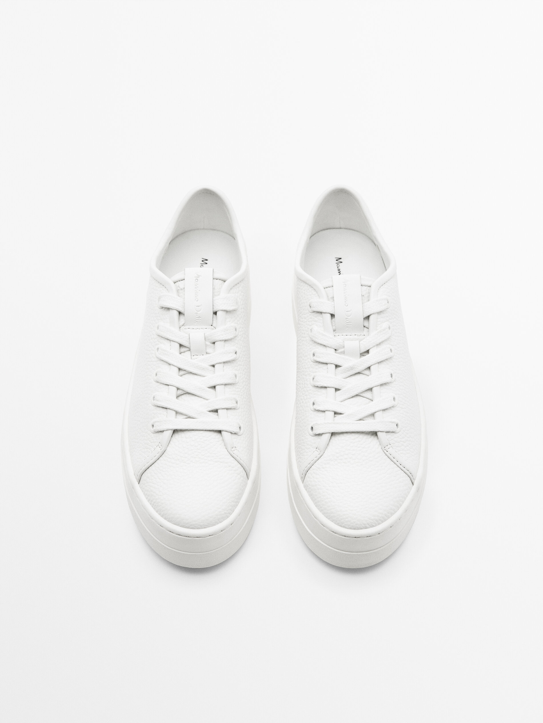 Womens white on sale leather platform trainers