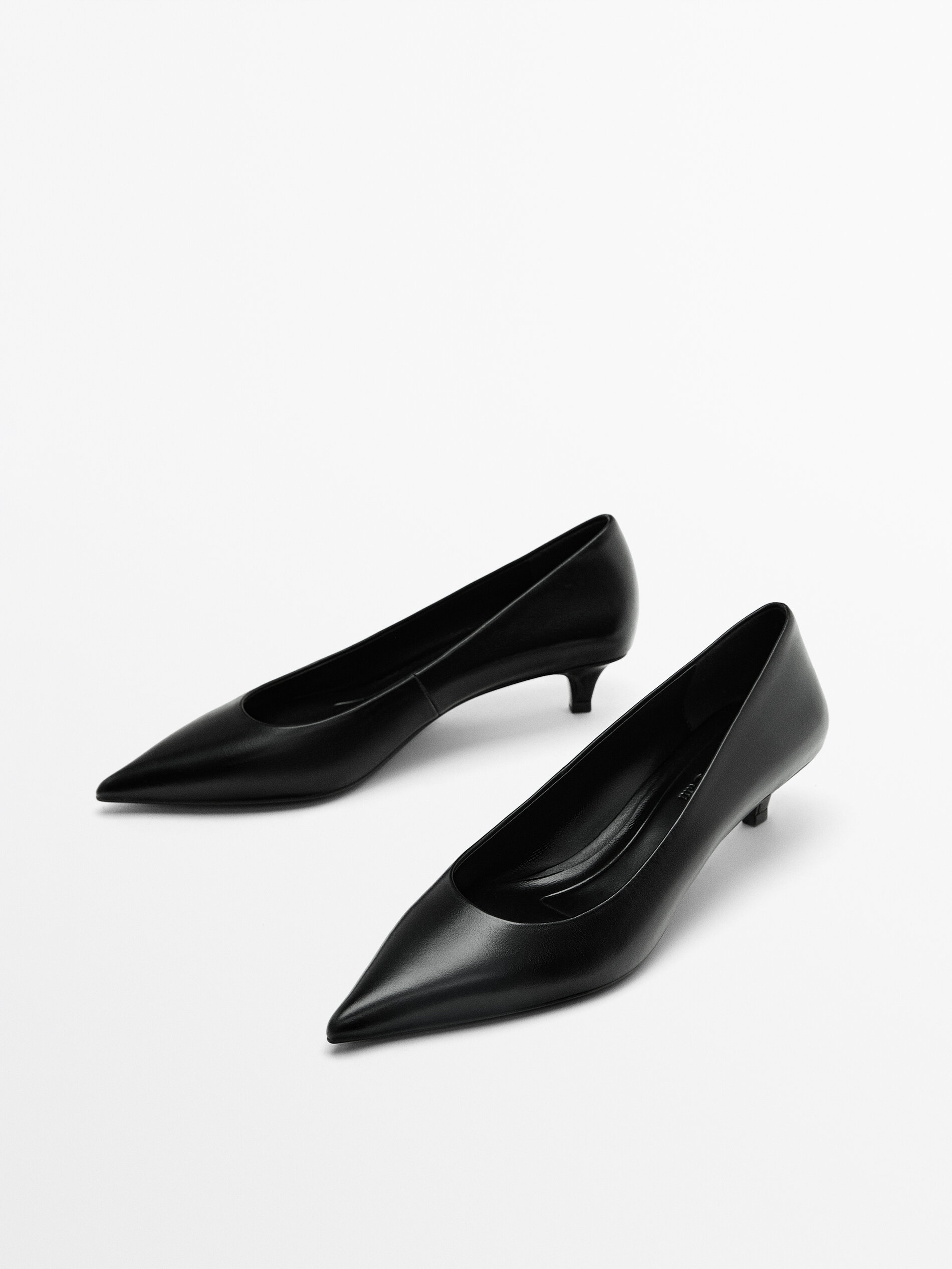 Black leather on sale high heel shoes