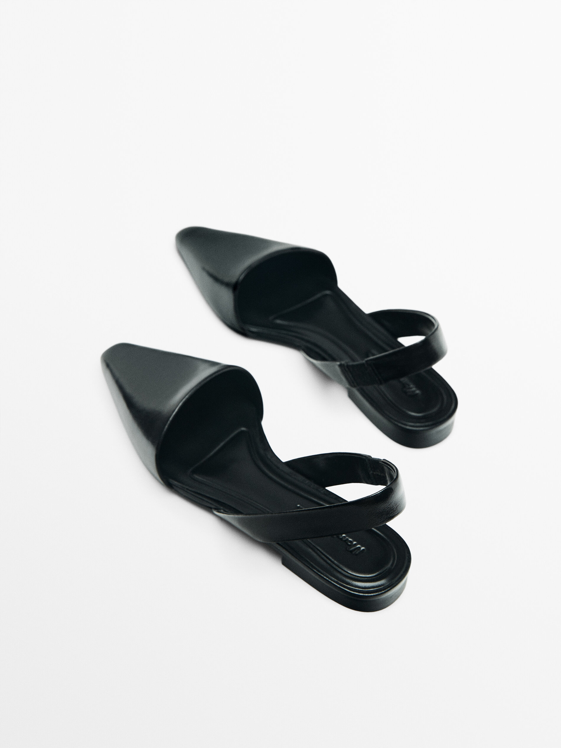 Leather slingback ballet flats