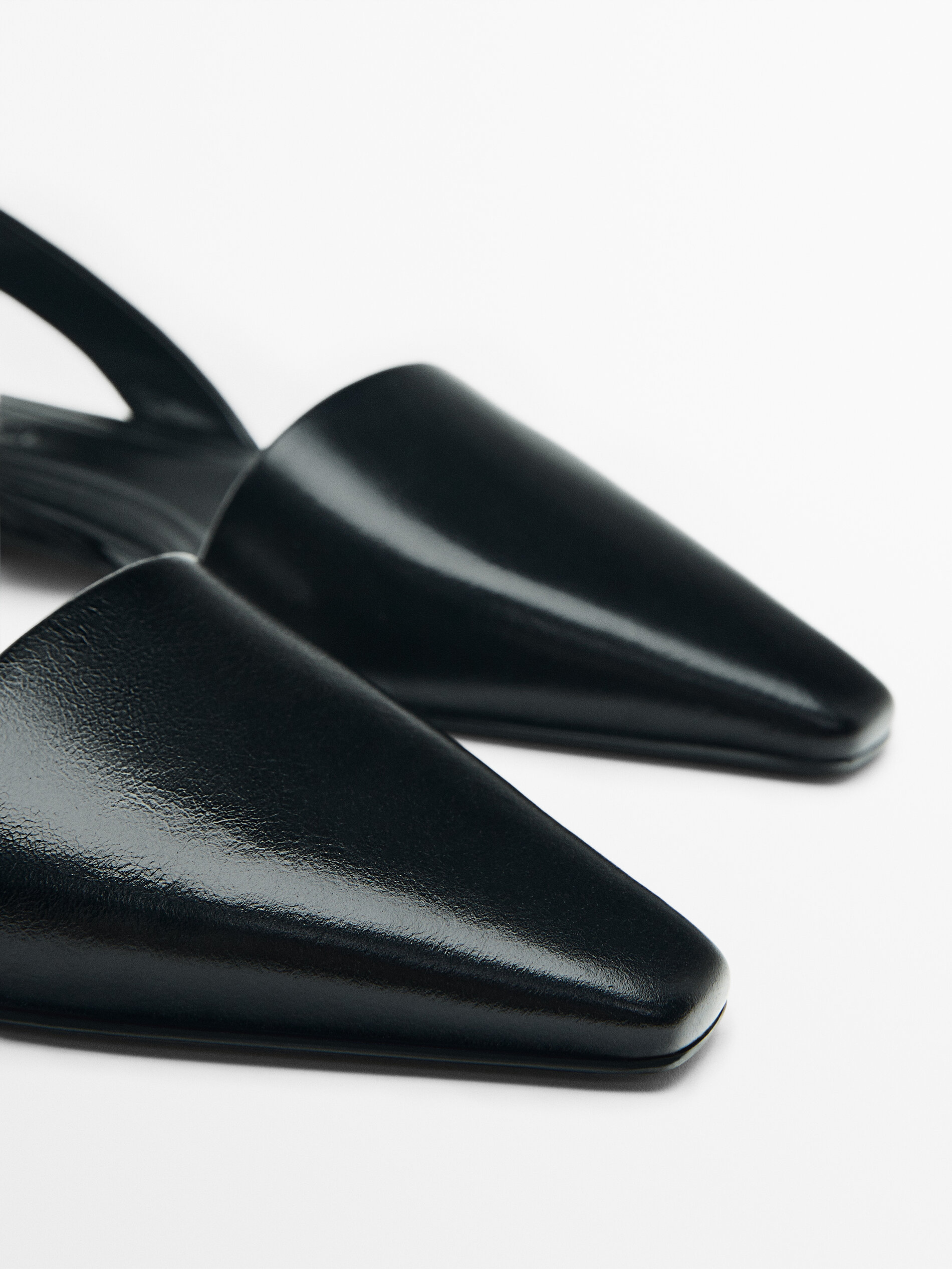 Leather slingback ballet flats