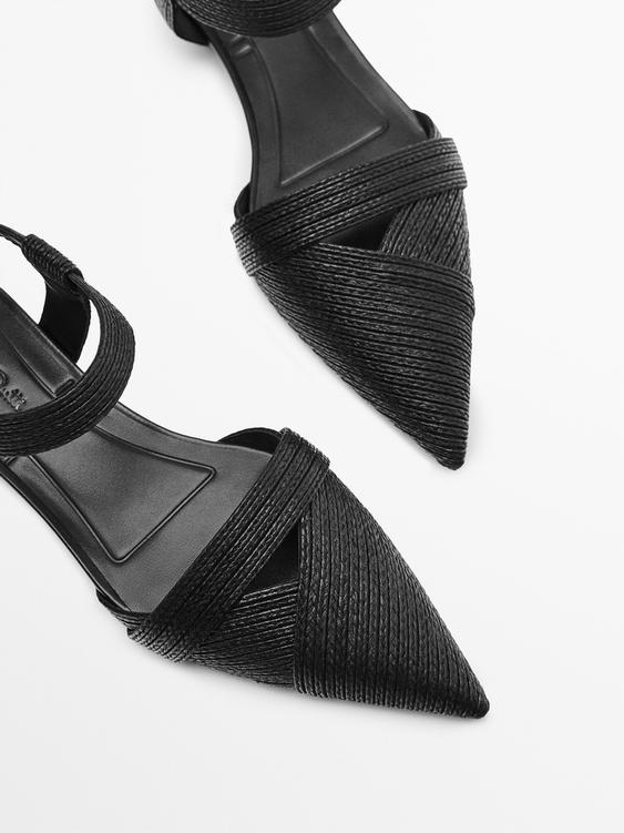 Black flat sling back shoes Clearance