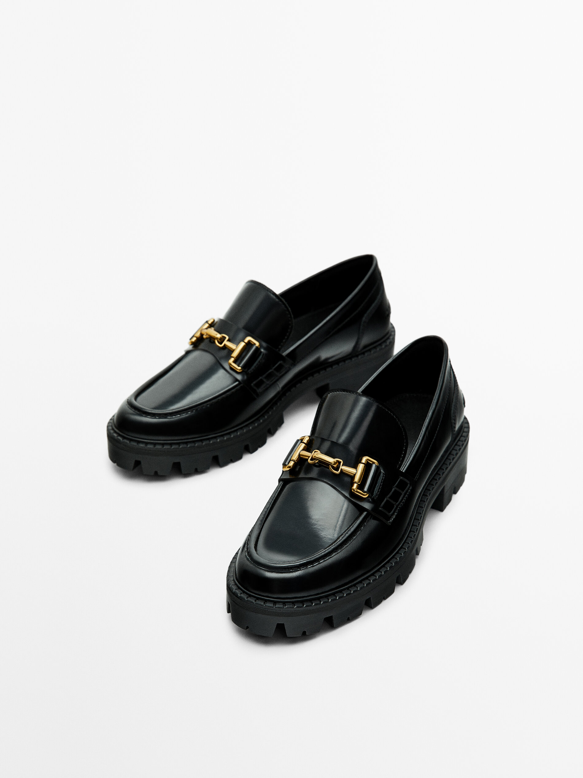 Mocassini track con morsetto Nero Calzature Massimo Dutti