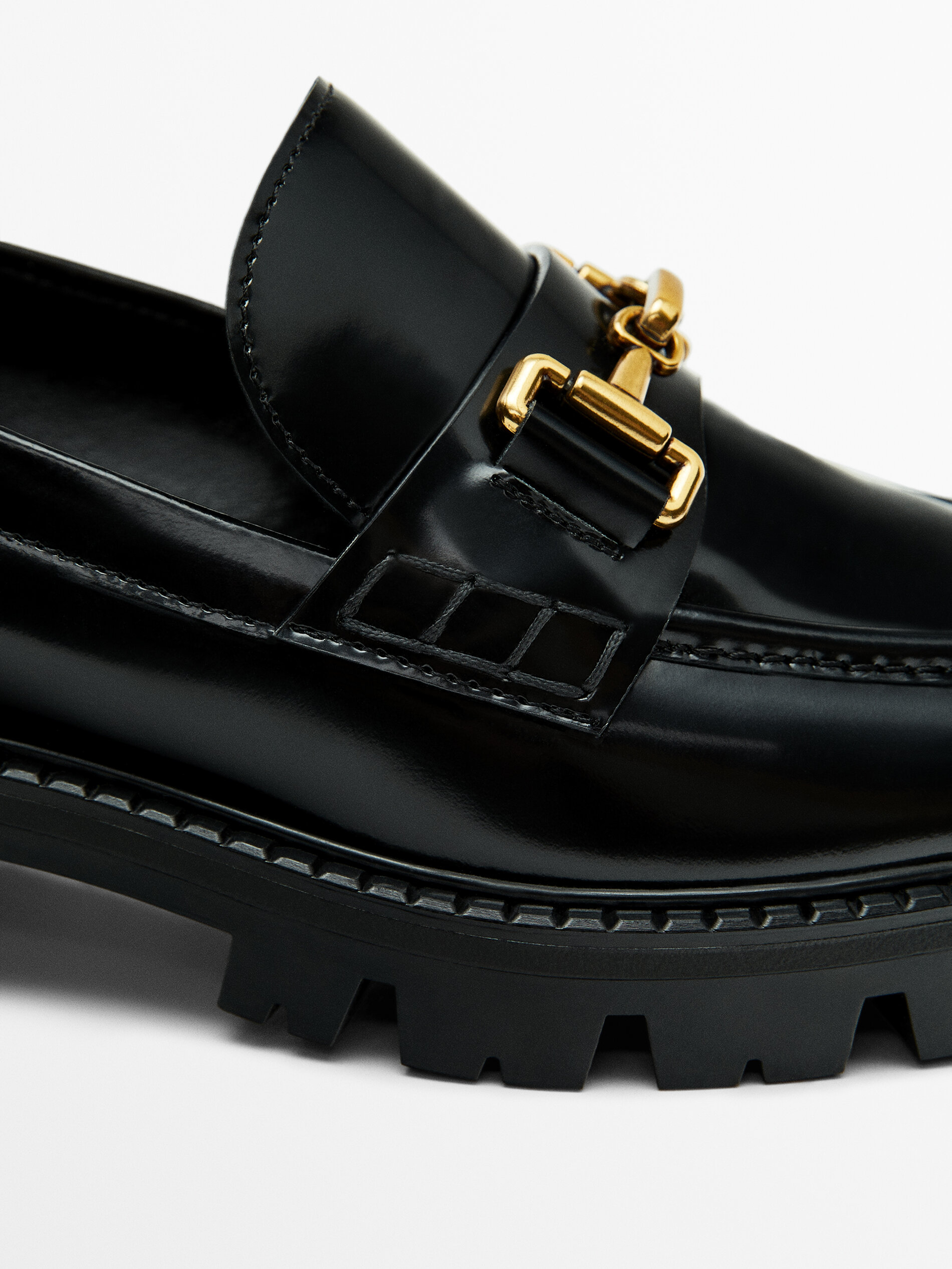 Mocassini track con morsetto Nero Calzature Massimo Dutti