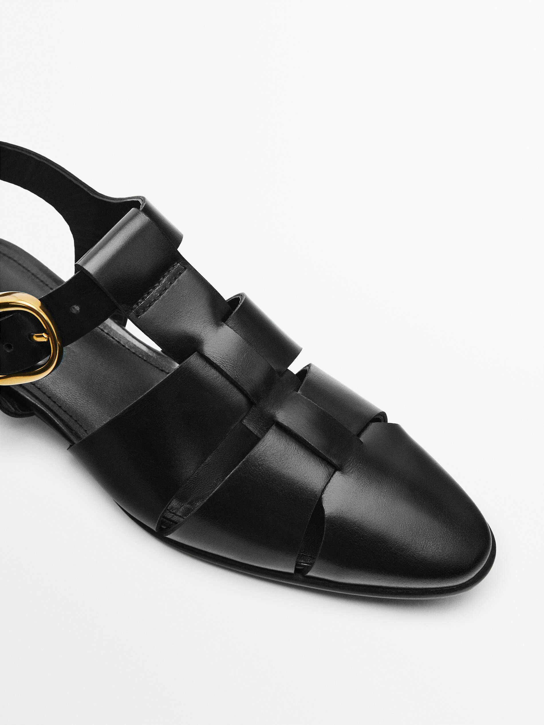 Leather cheap caged sandals