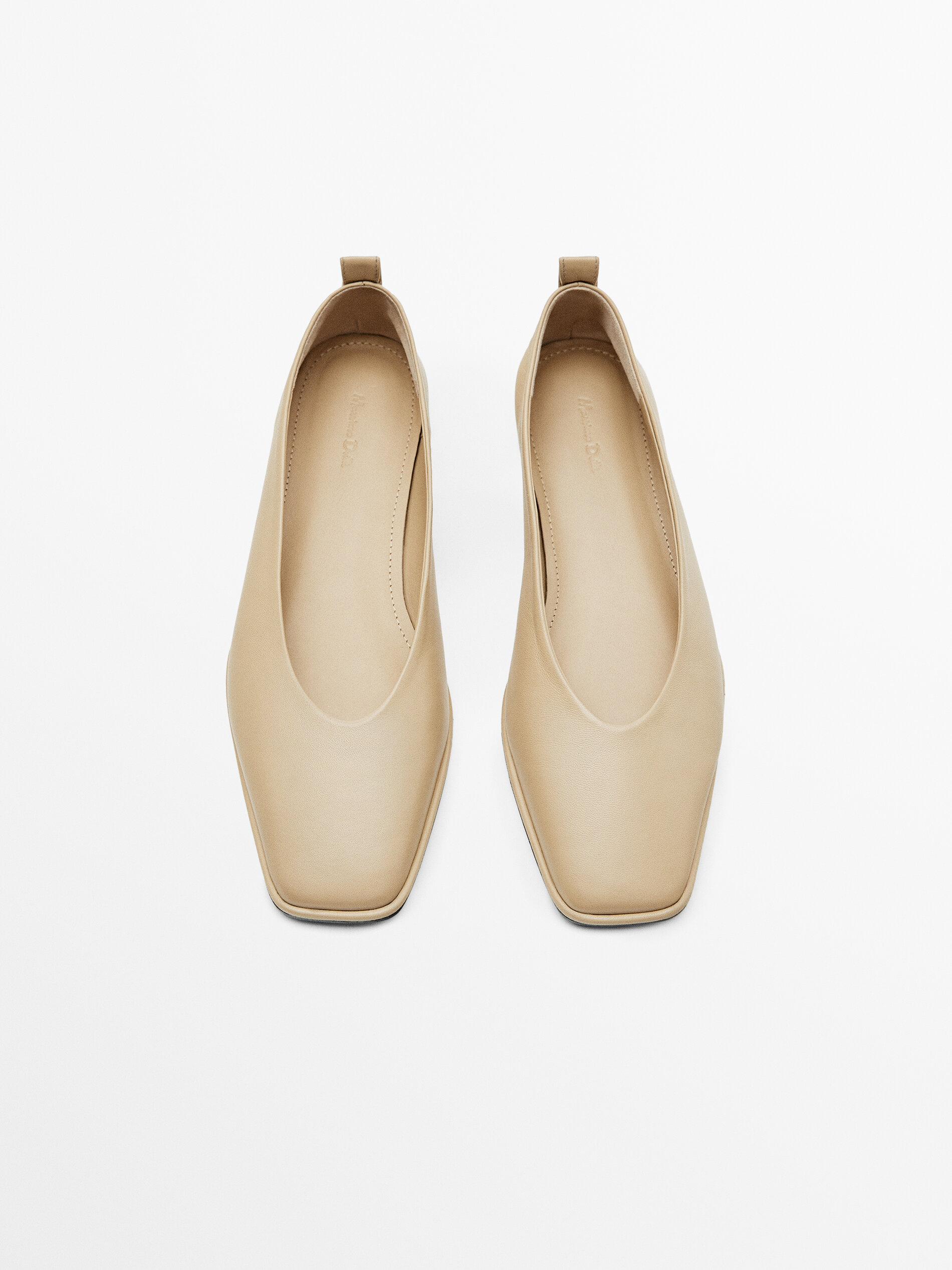 Square toe leather flats store