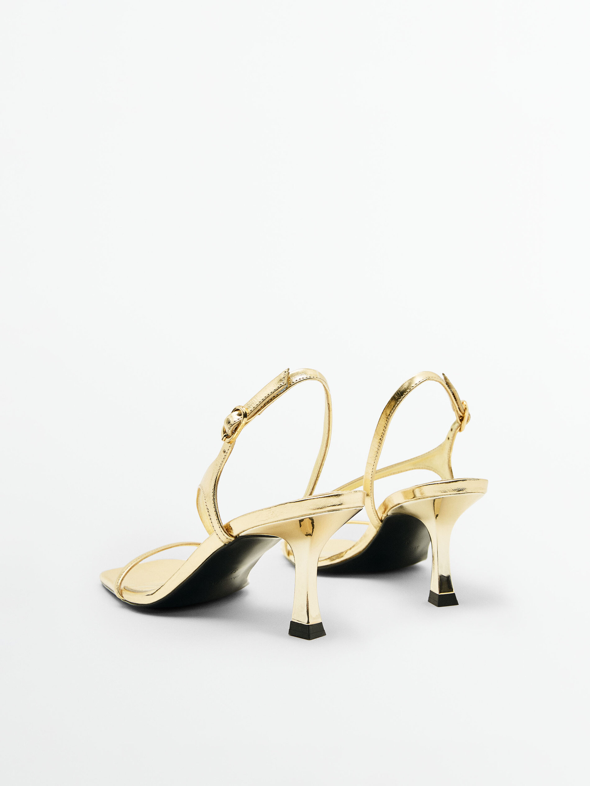 Gold leather deals heeled sandals
