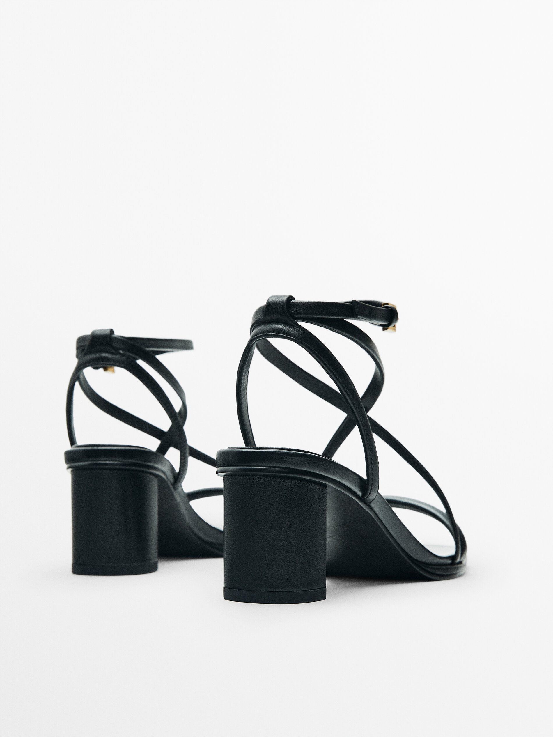 Black strappy block outlet heeled sandals