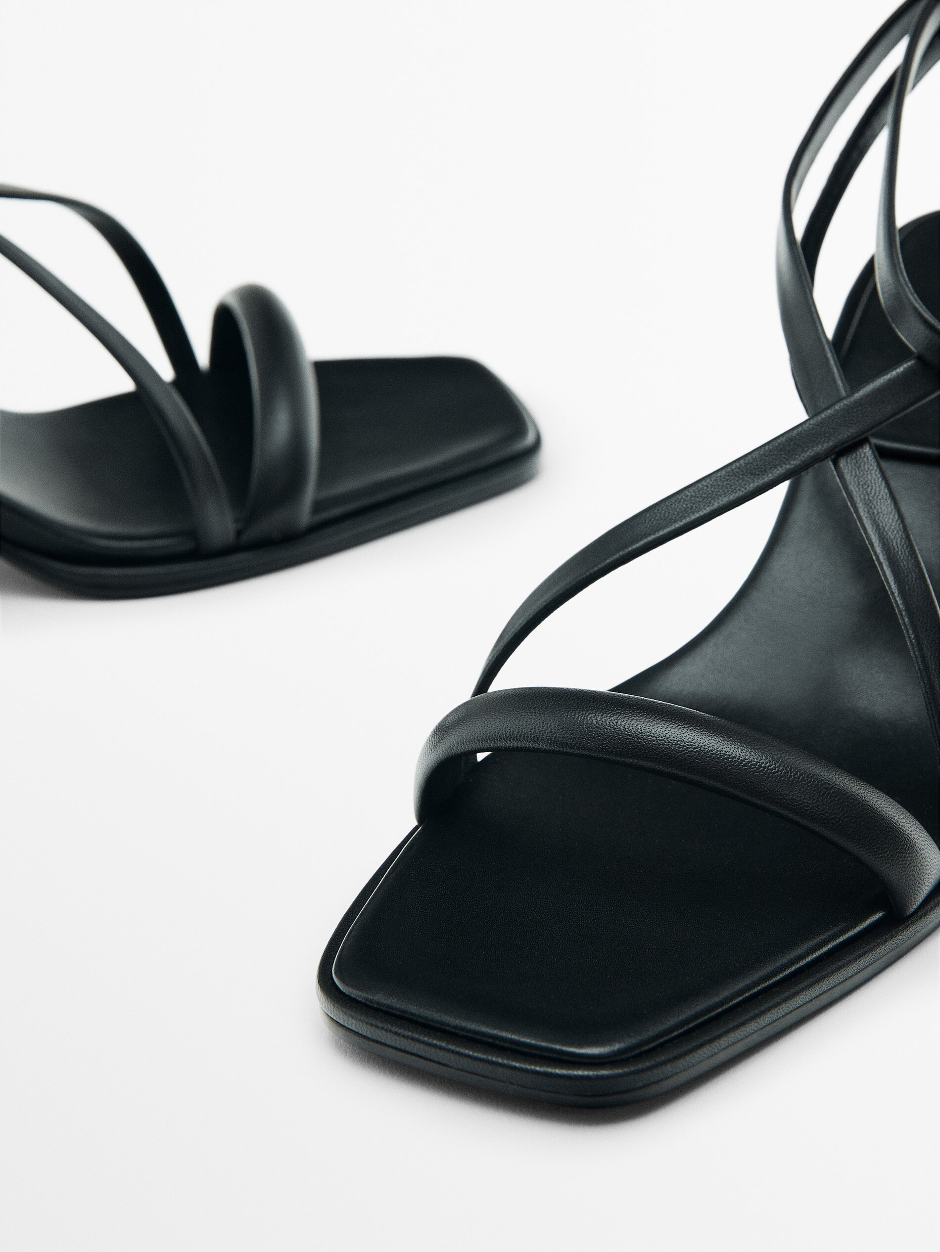 Zara strappy sale sandals black