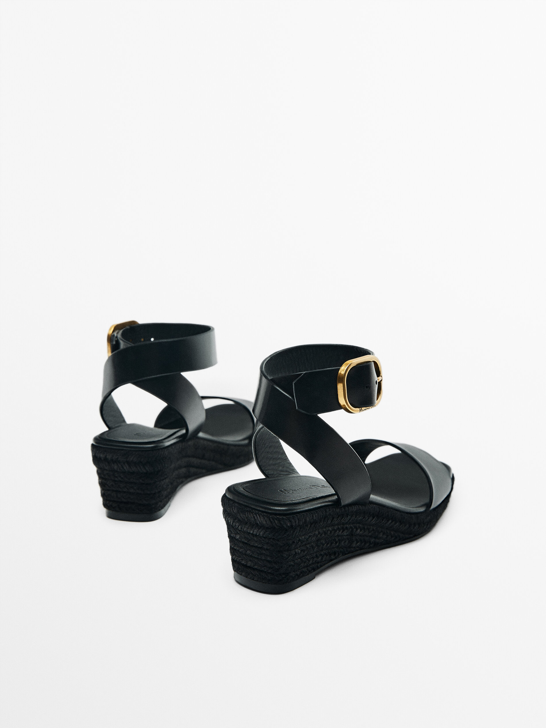 Jute wedges with buckled ankle strap