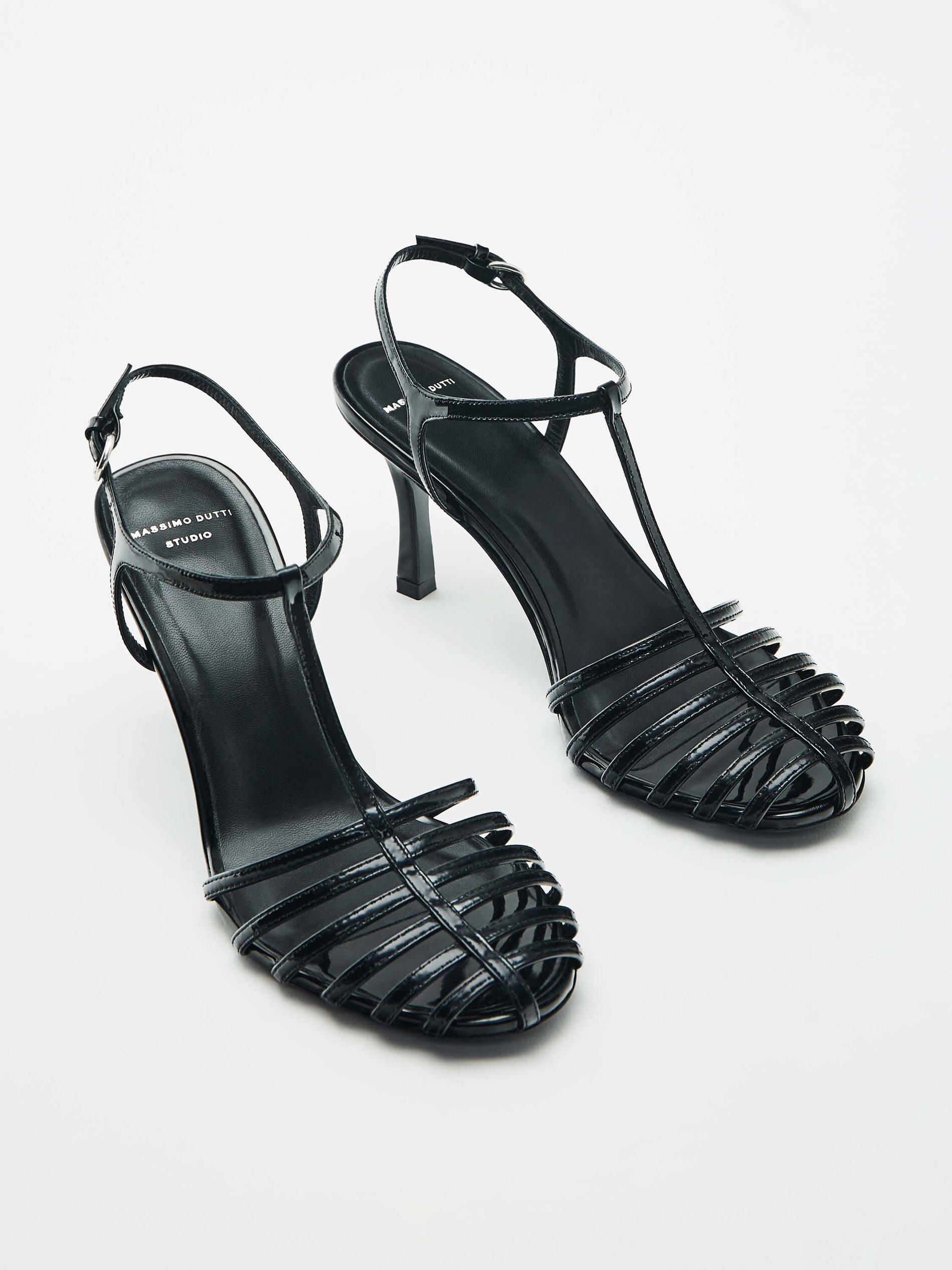 Patent embellished cage discount sandals