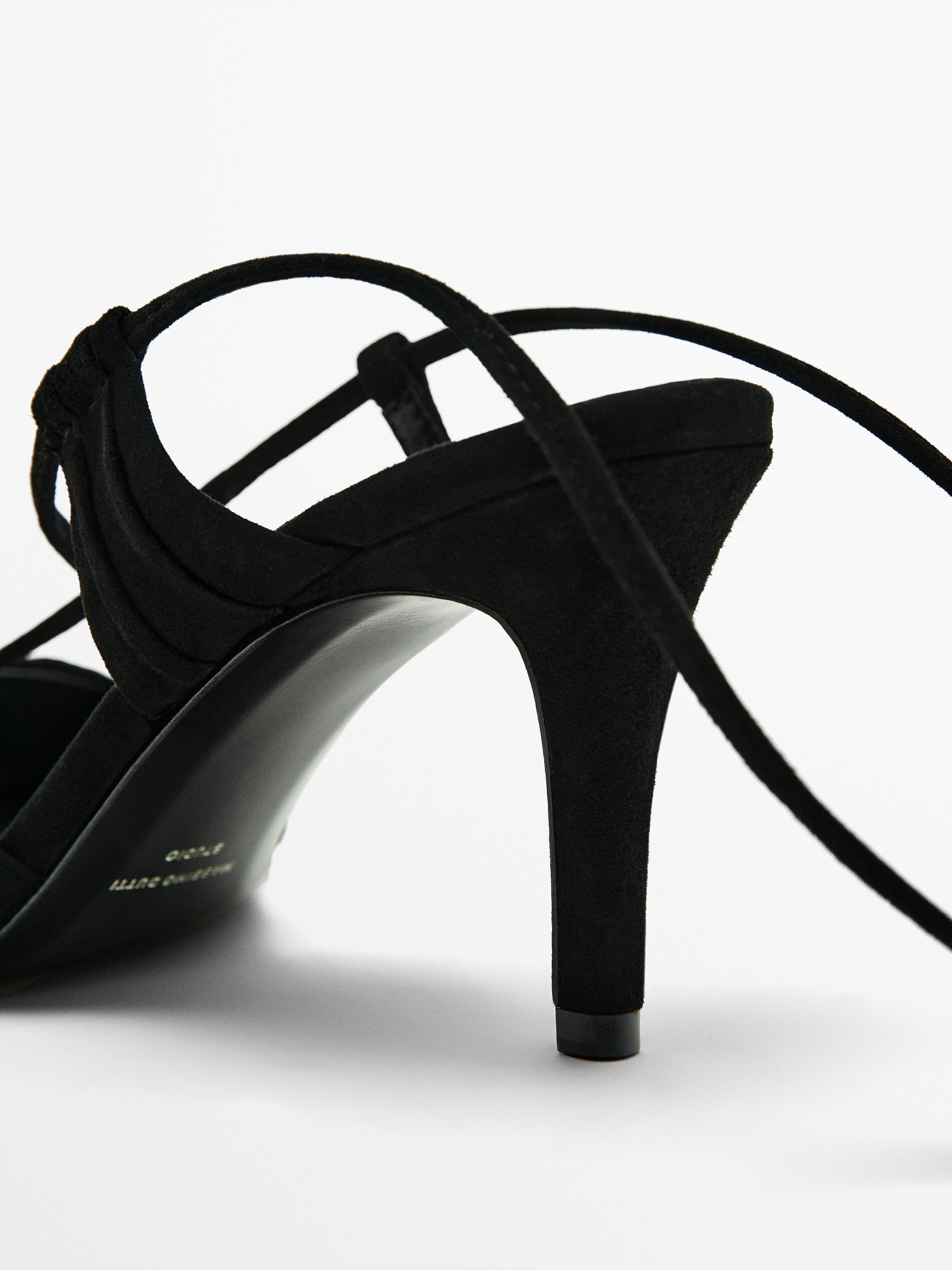 Suede high heel lace up sandals Studio Black Heeled Sandals