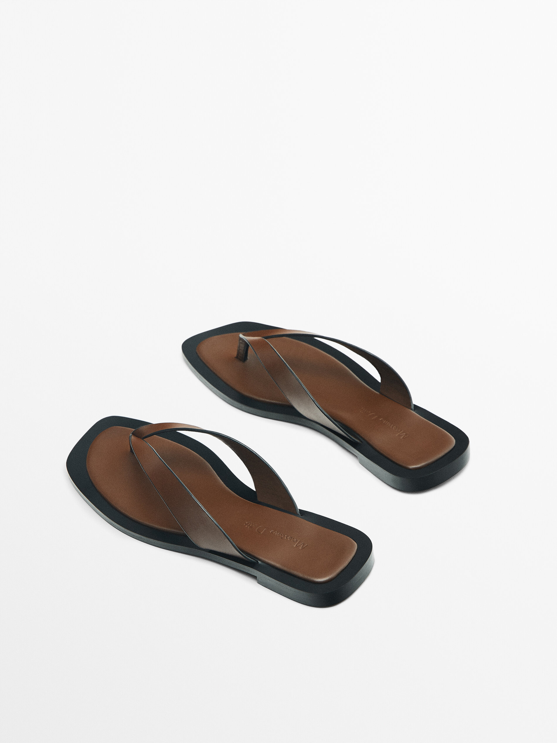 Leather strap cheap flip flops