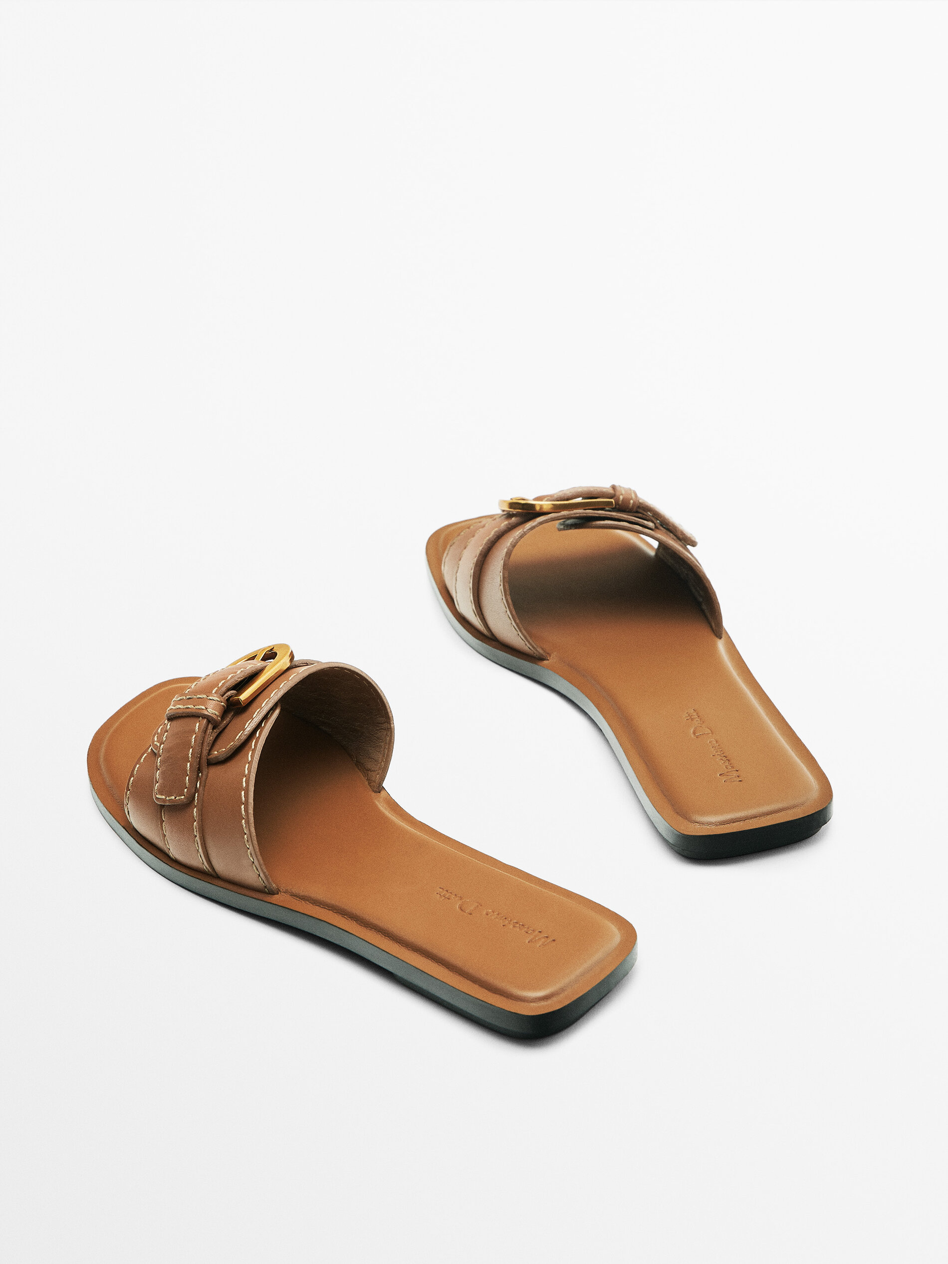 Flat leather flip flops hot sale