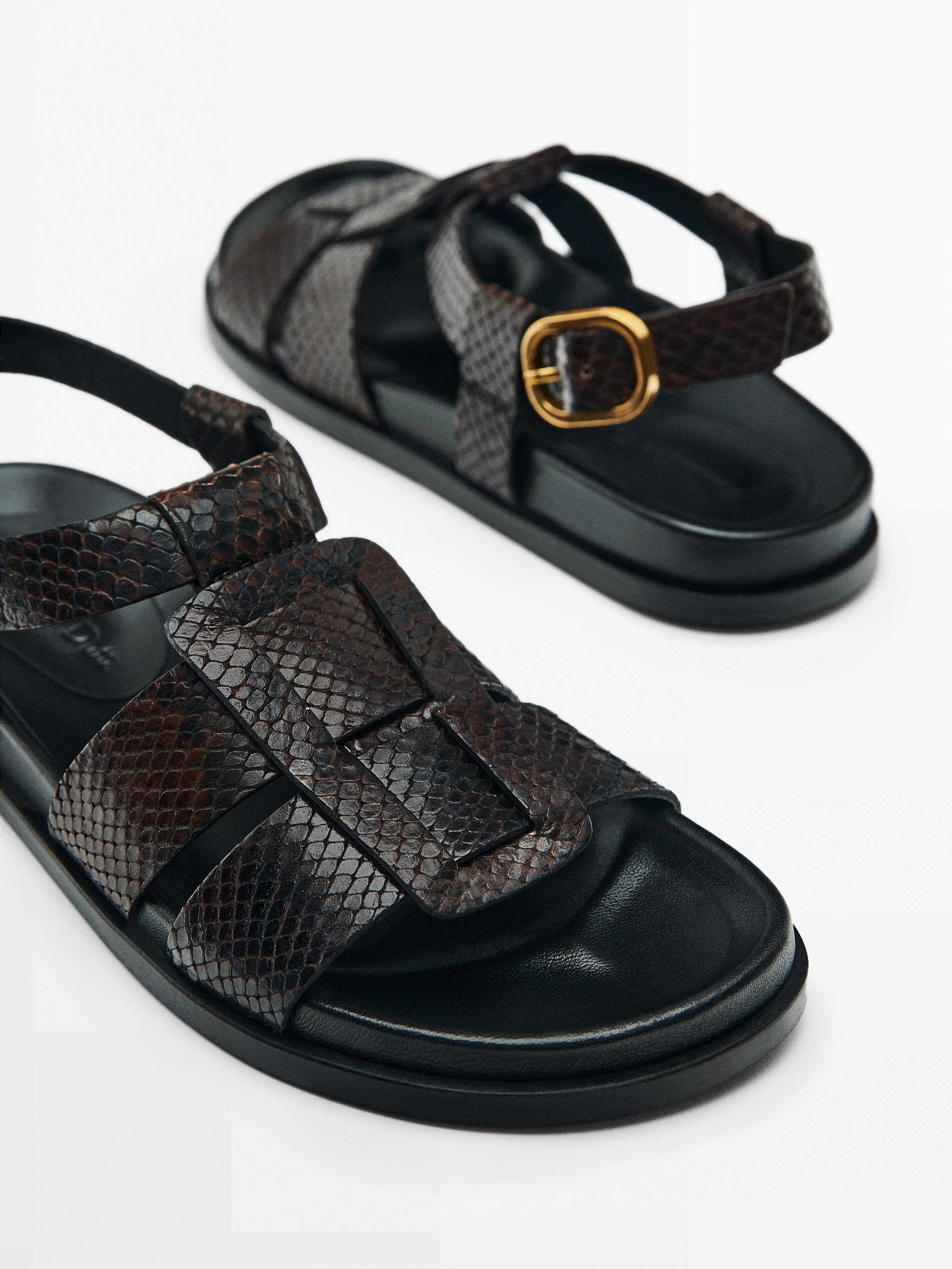 Massimo dutti top flat sandals