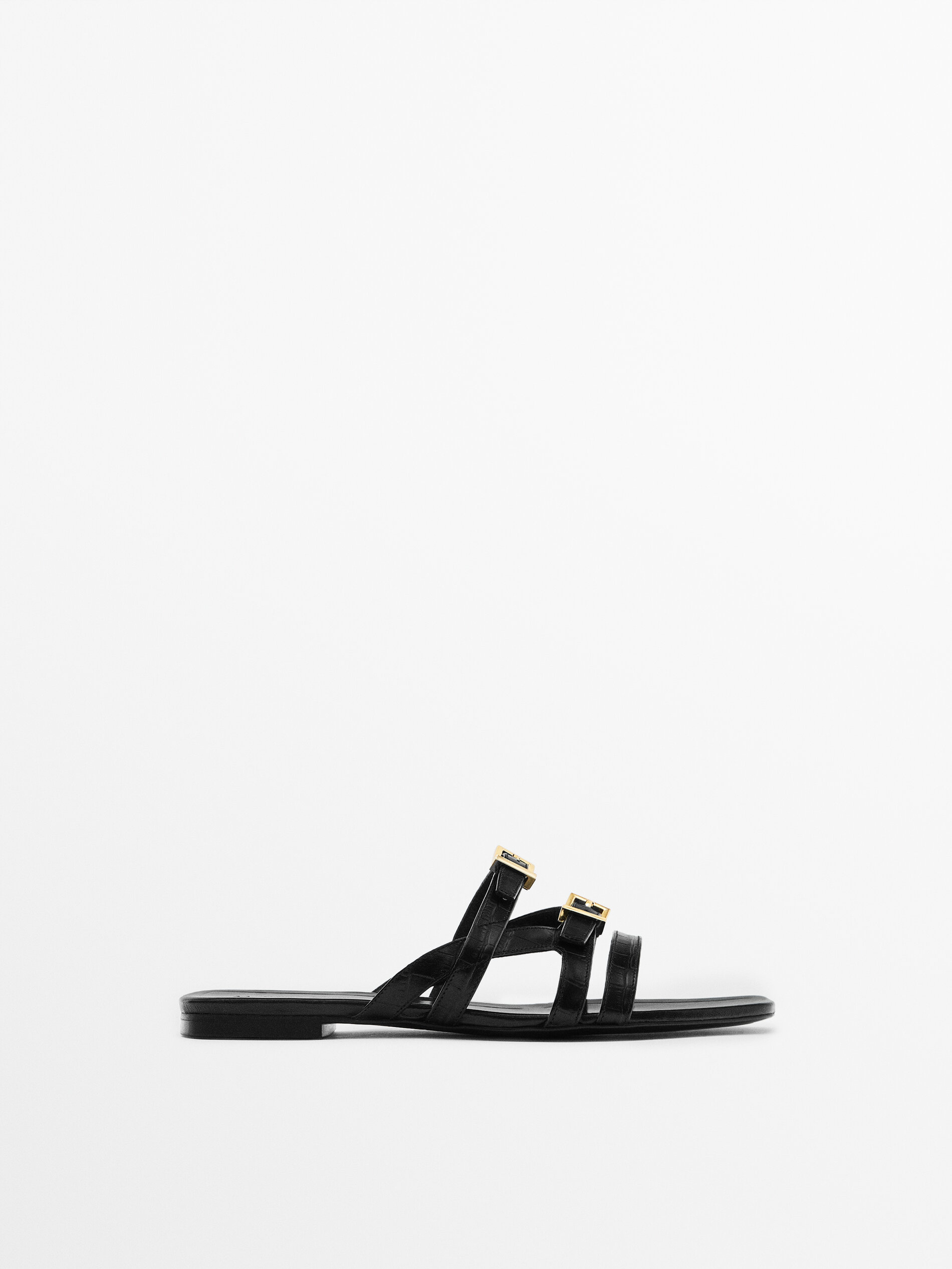 Massimo dutti black sandals clearance