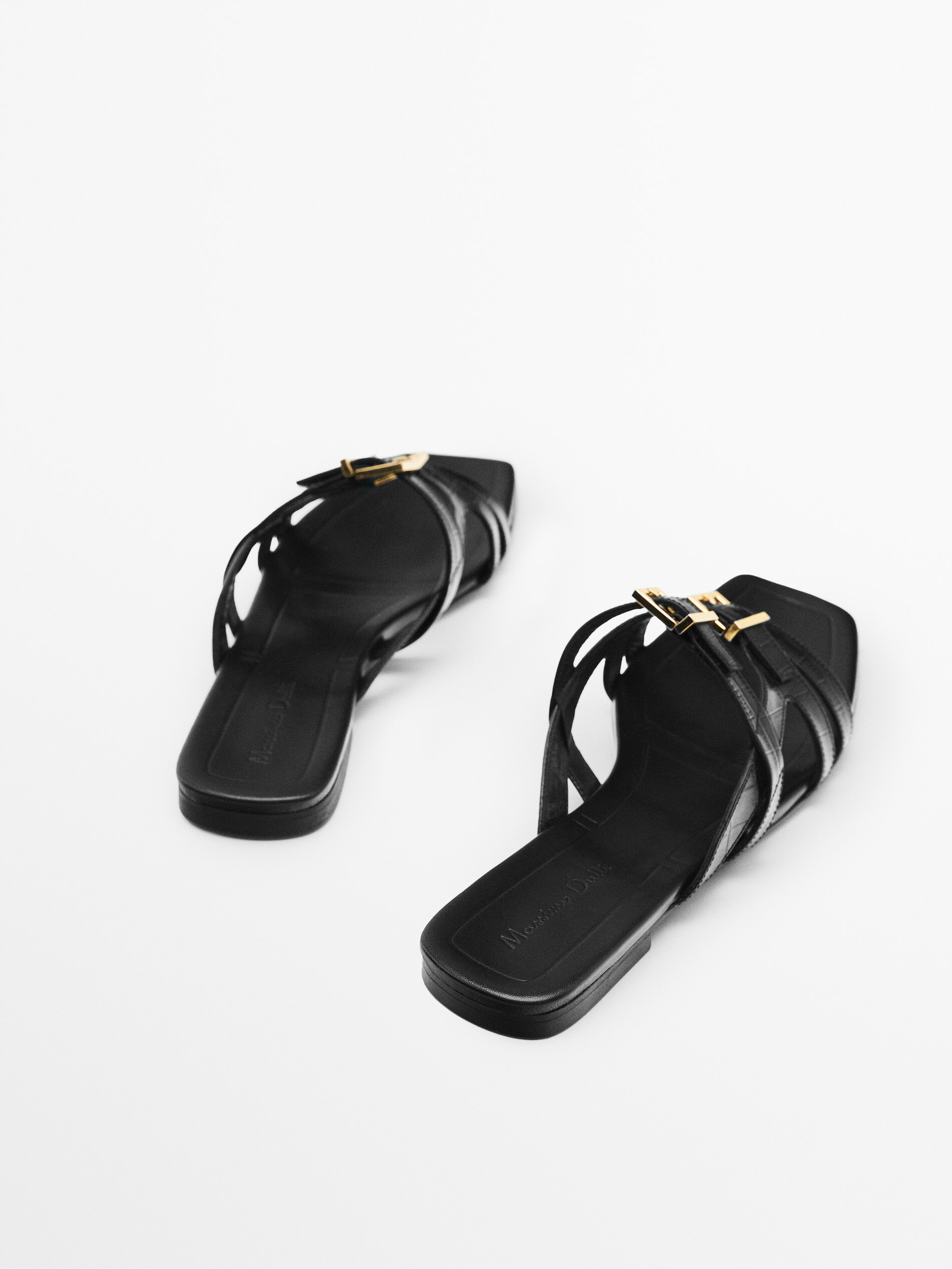 Massimo dutti black sandals clearance