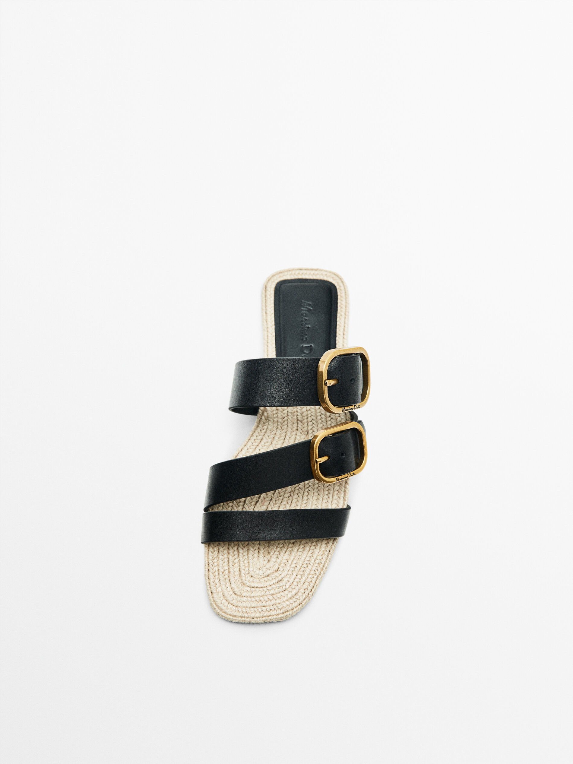 Massimo dutti black sandals clearance