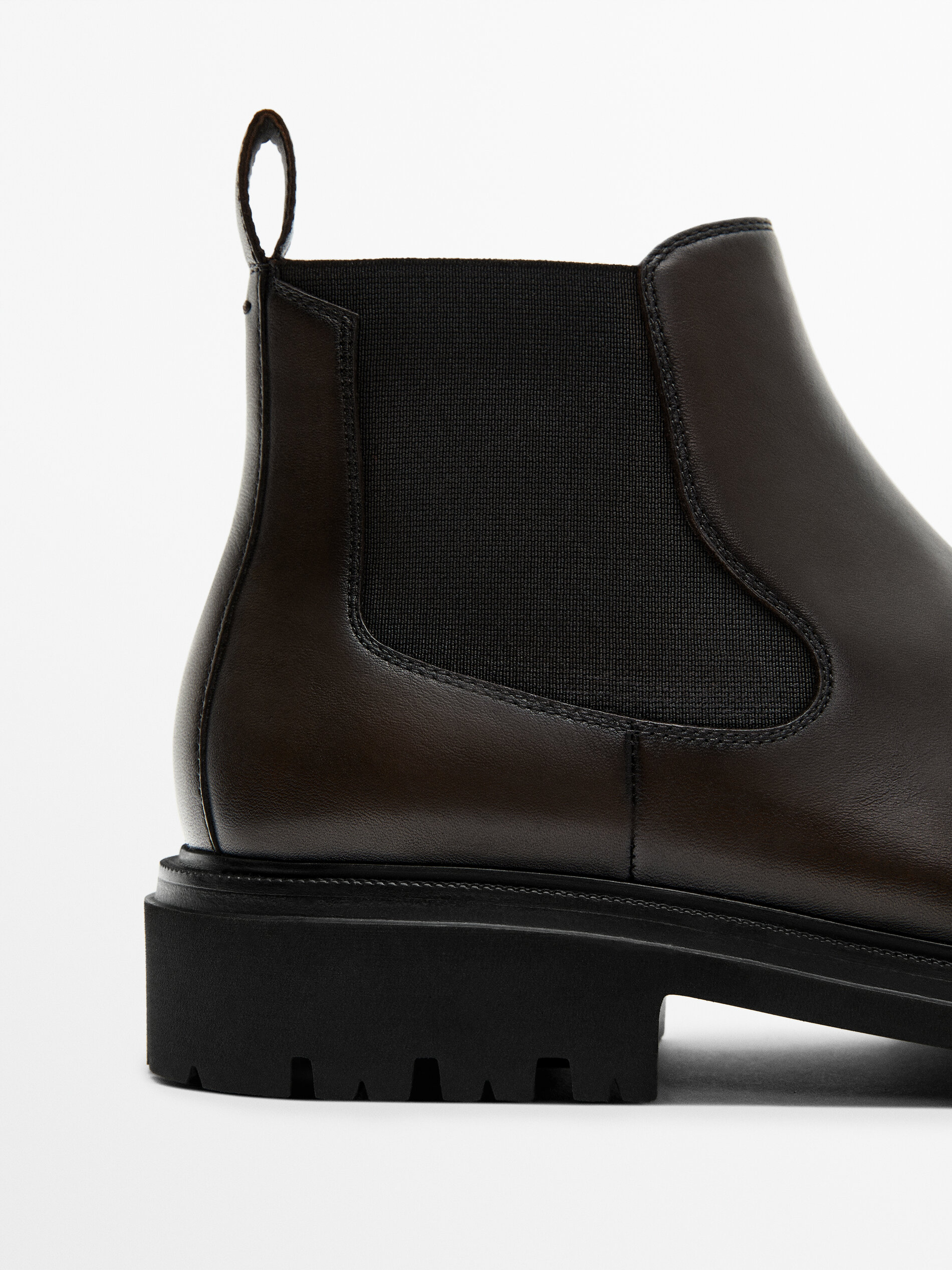 Bottines Chelsea en cuir nappa marron Marron Chaussures